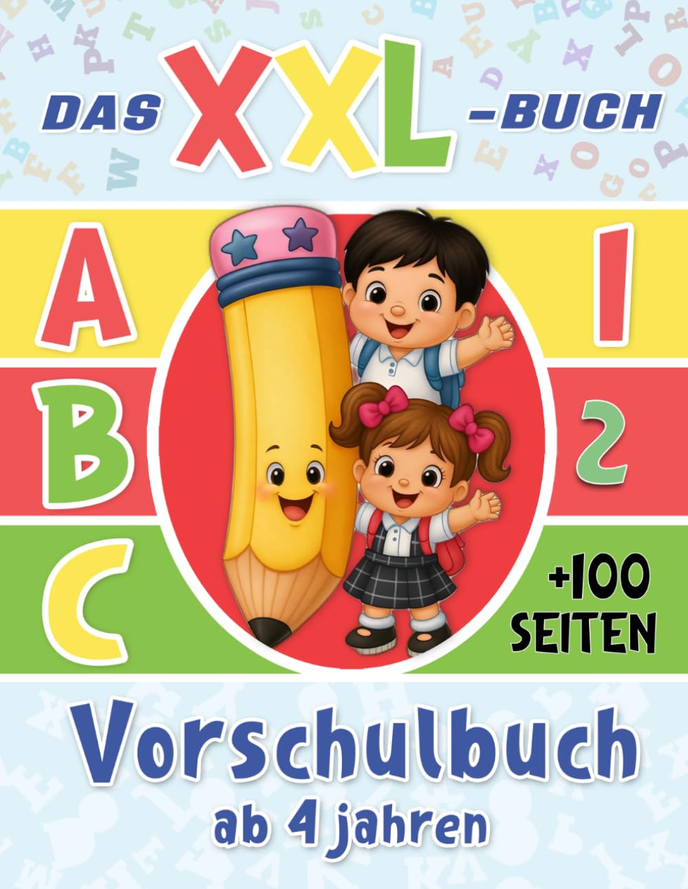 XXL Vorschulheft ab 5 Jahren für Jungen und Mädchen: Buchstaben und Zahlen Schreiben Lernen | Mit Linien, Formen, Alphabet-Tracing, Zahlenübungen und lustigen Aufgaben