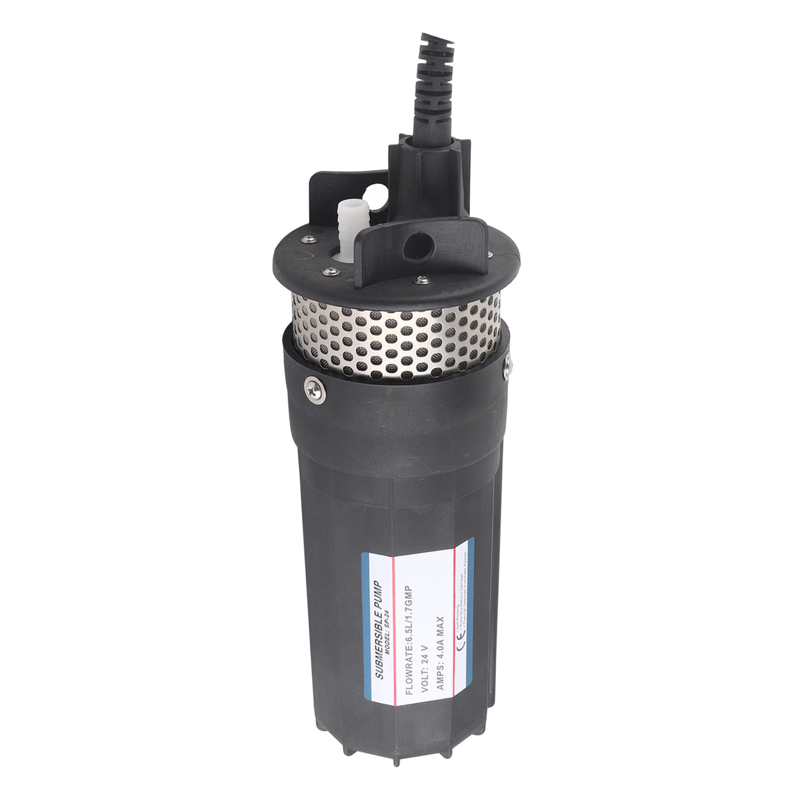 Haofy Bomba Sumergible de Agua de Pozo Profundo, Bomba de Agua Solar de 24 V CC, Bomba de Pozo Sumergible de 230 Pies con Cabezal de 1,7 GPM Alimentado por Batería (Negro)