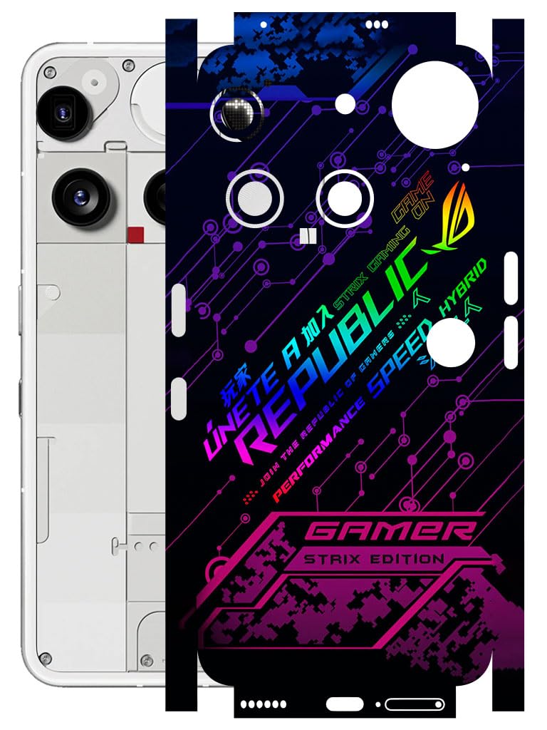 AtOdds - Full Body Back Screen Guard Protector Film - Lamination Wrap Skin Sticker Compatible with Nothing Phone 3 | Scratchproof Matte Finish (Gamer)-image-35