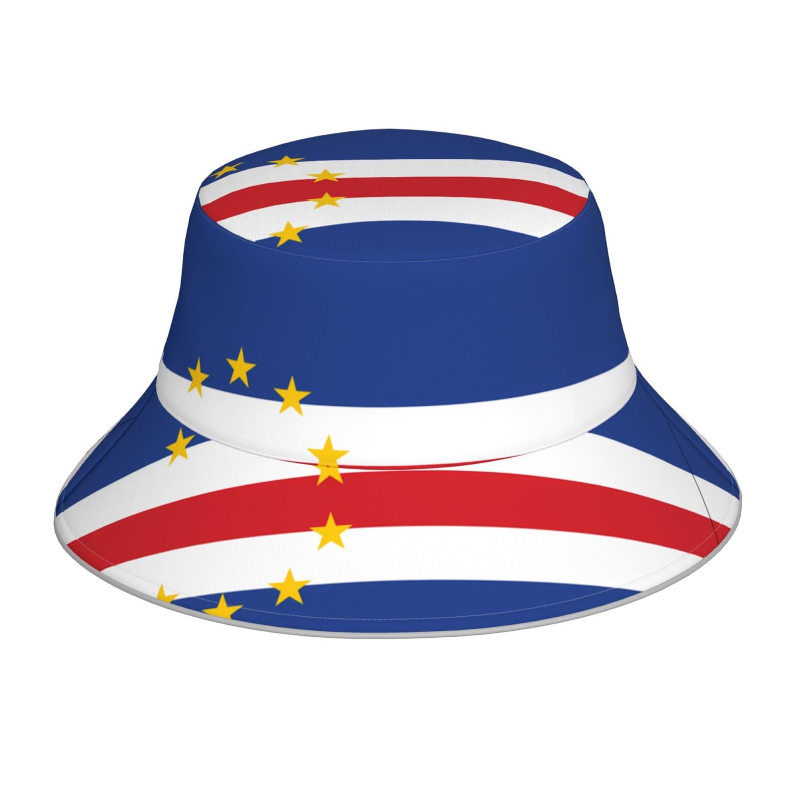 PHAYAH Flag of Cape Verde Bucket Hat Summer Beach Sun Hat Fisherman Hat Wide Brim Outdoor Sun Hat