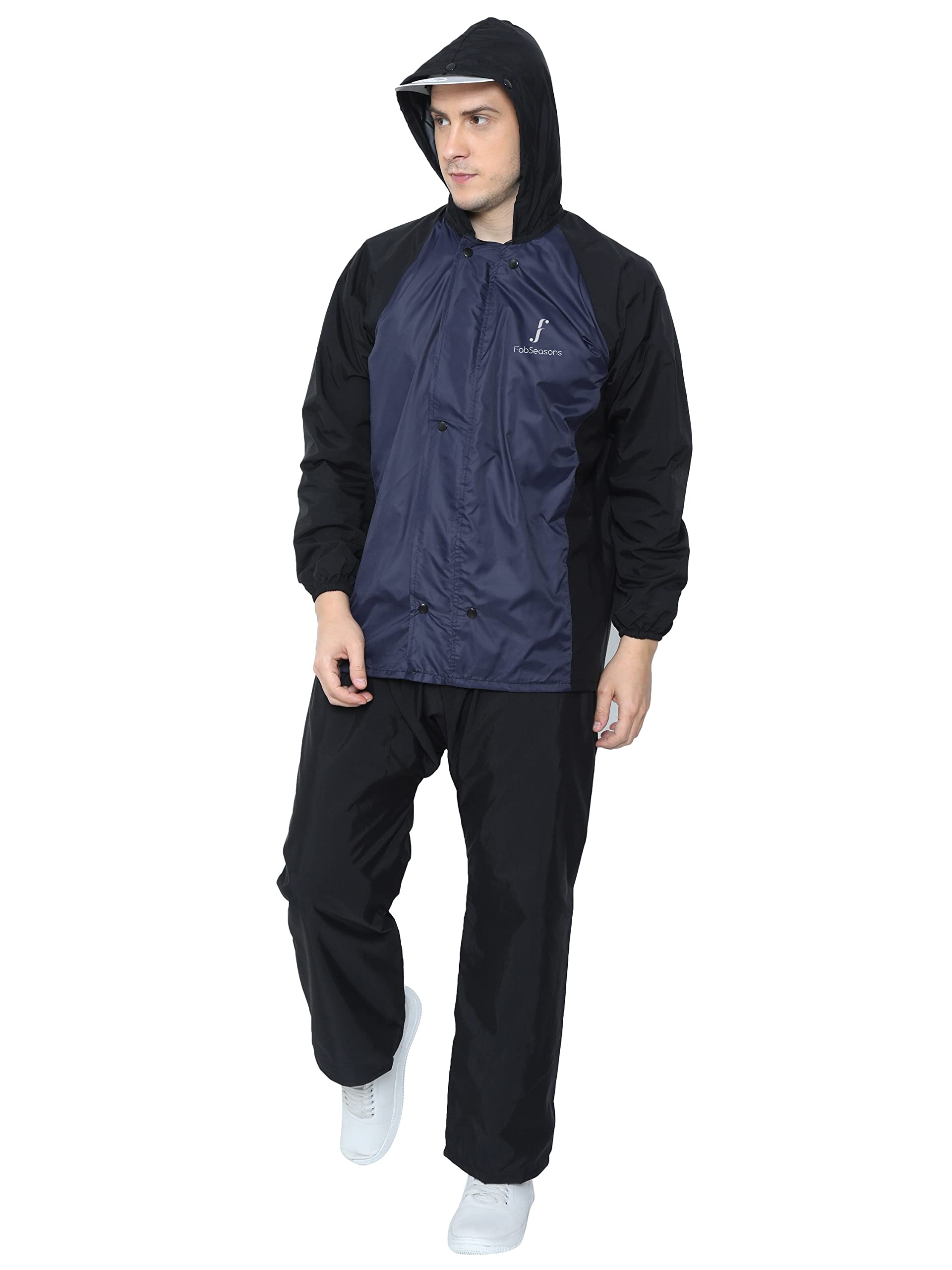 fabseasons Lightweight Waterproof Raincoat set of Top & Bottom for Men's, with hood & Reflector at back-picture-24