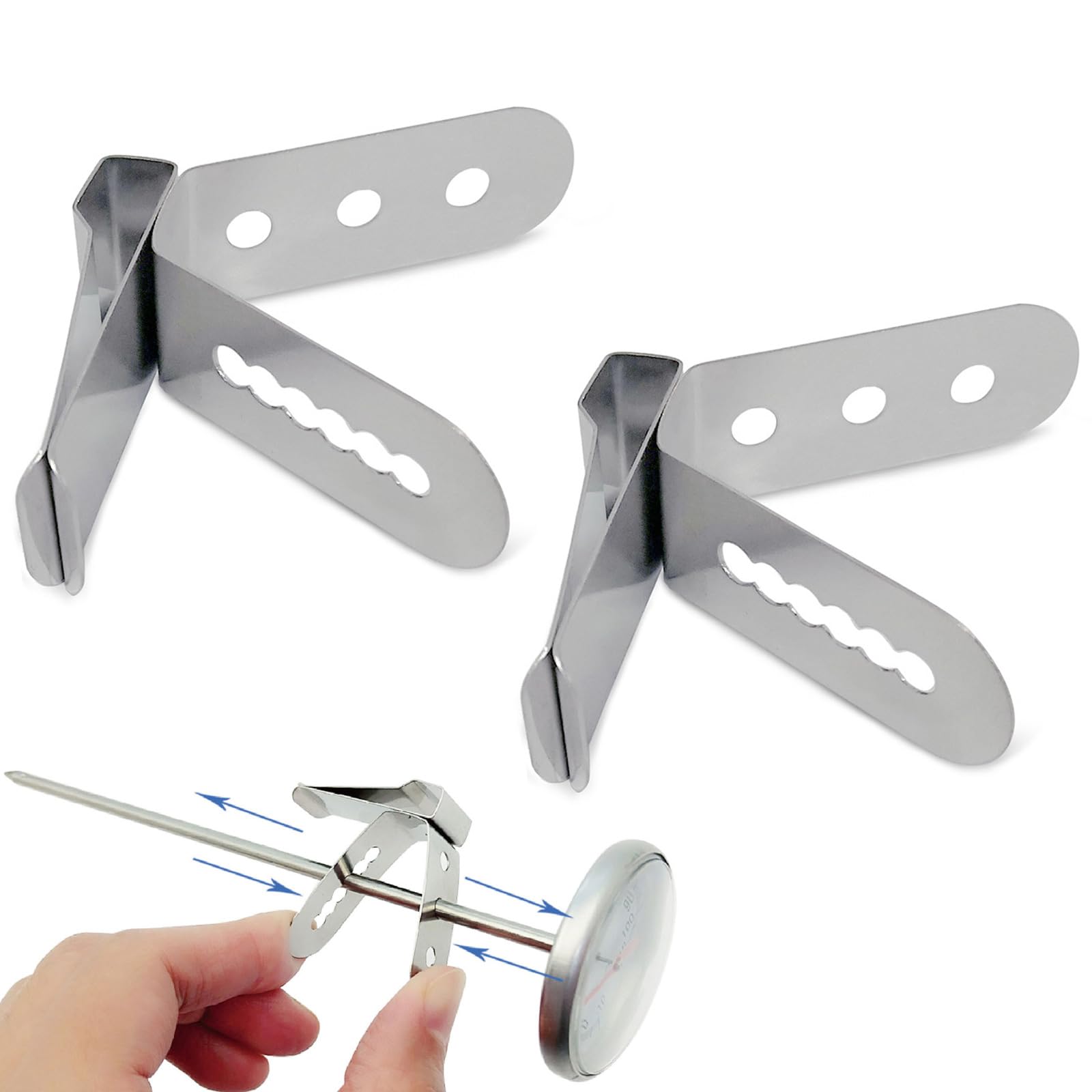 JYTDBCS 2pcs Universal Meat Grill Thermometer Probe Clip Holder for Ambient Temperature Readings BBQ Grill Oven Smoker