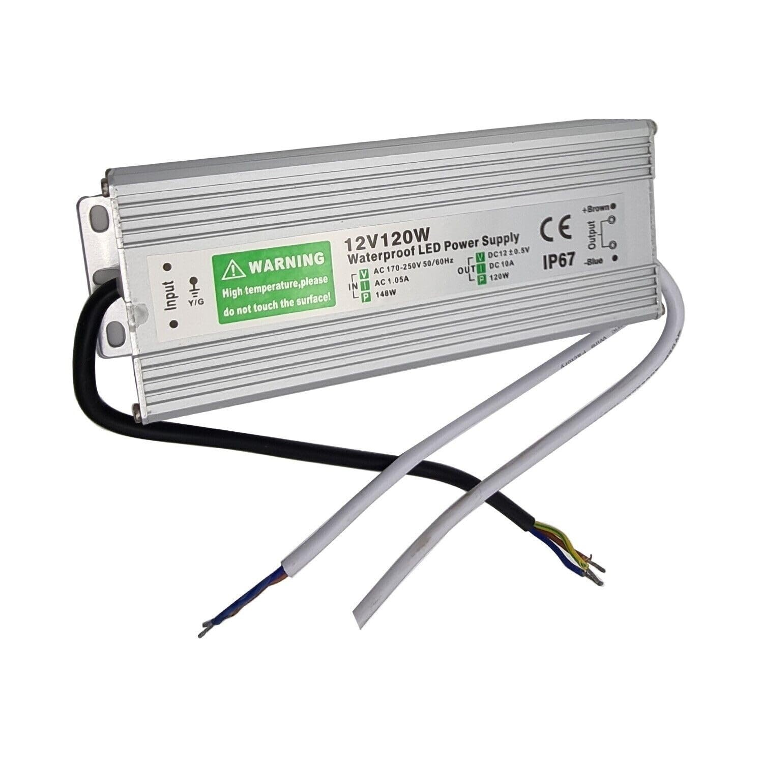 12V 120W LED Driver Waterproof 2 OutLet IP67,Slim LED Transformer 170-250V AC to 12V DC 10A 120 Watt Quiet Low Volt Converter LEDs Power Supply Constant Voltage For LEDs Strip, Indoor & Outdoor โ image 1