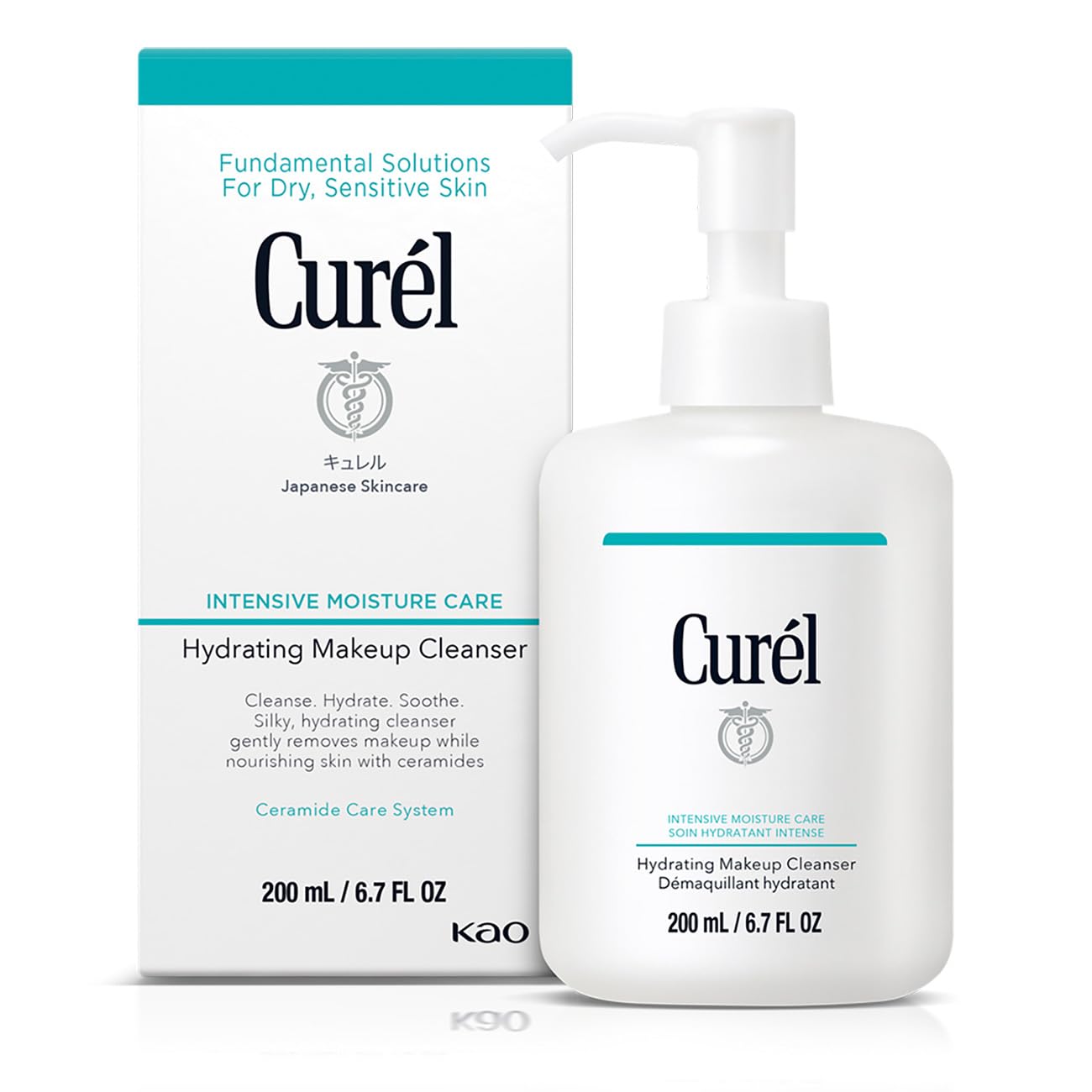 Curél Hydrating Makeup Cleanser 200ml. Cleansing Milk for Face Cleanser Routine and Sensitive Skin Care