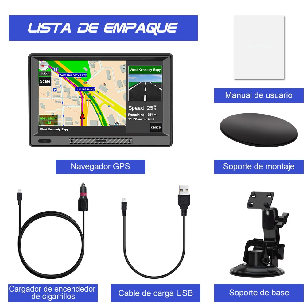 Navegador GPS Bluetooth con 9 Pulgadas para Camiones y Coches, con Visera y Actualizaciones de Mapas de Europa para Toda la Vida — view 7