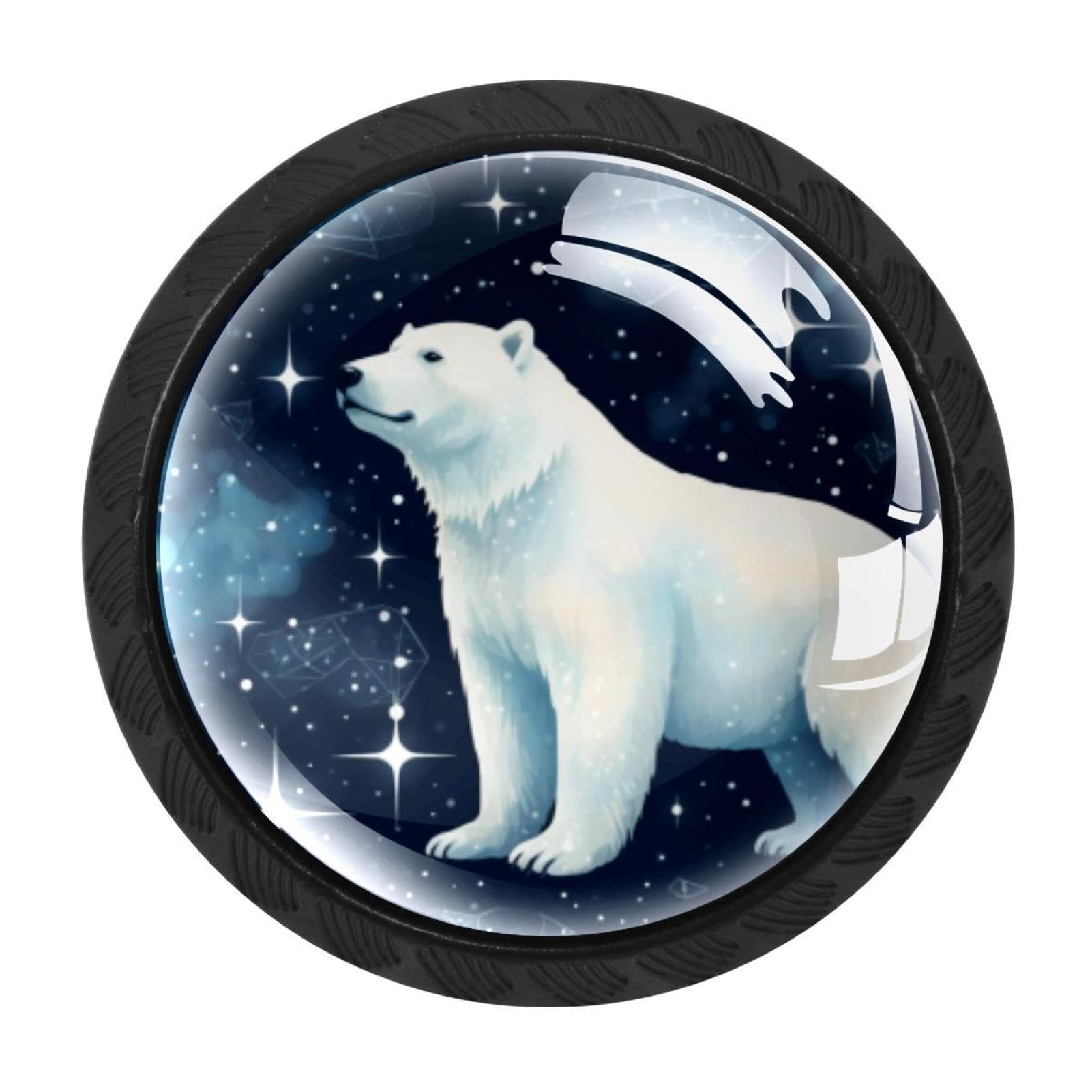 CHENZZZZ 4 Pack Starry Polar Bear Drawer Knob Cabinet Hardware