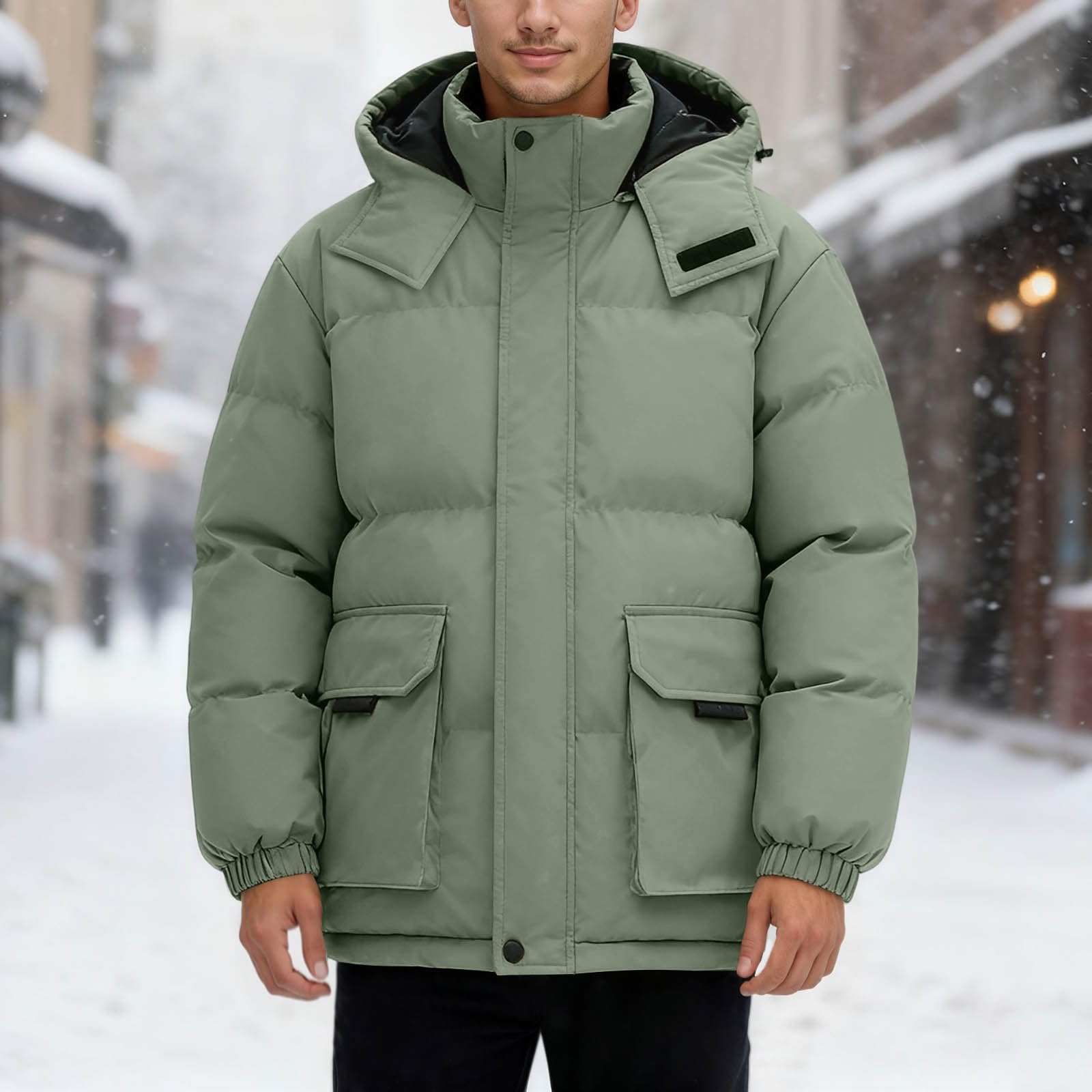 Generisch Męska kurtka zimowa, kurtka puchowa, klasyczna outdoorowa płaszcz zimowy, ciepła kurtka pikowana, kurtka przejściowa, wygodna, lekka kurtka softshellowa, funky, kurtka sportowa, płaszcz