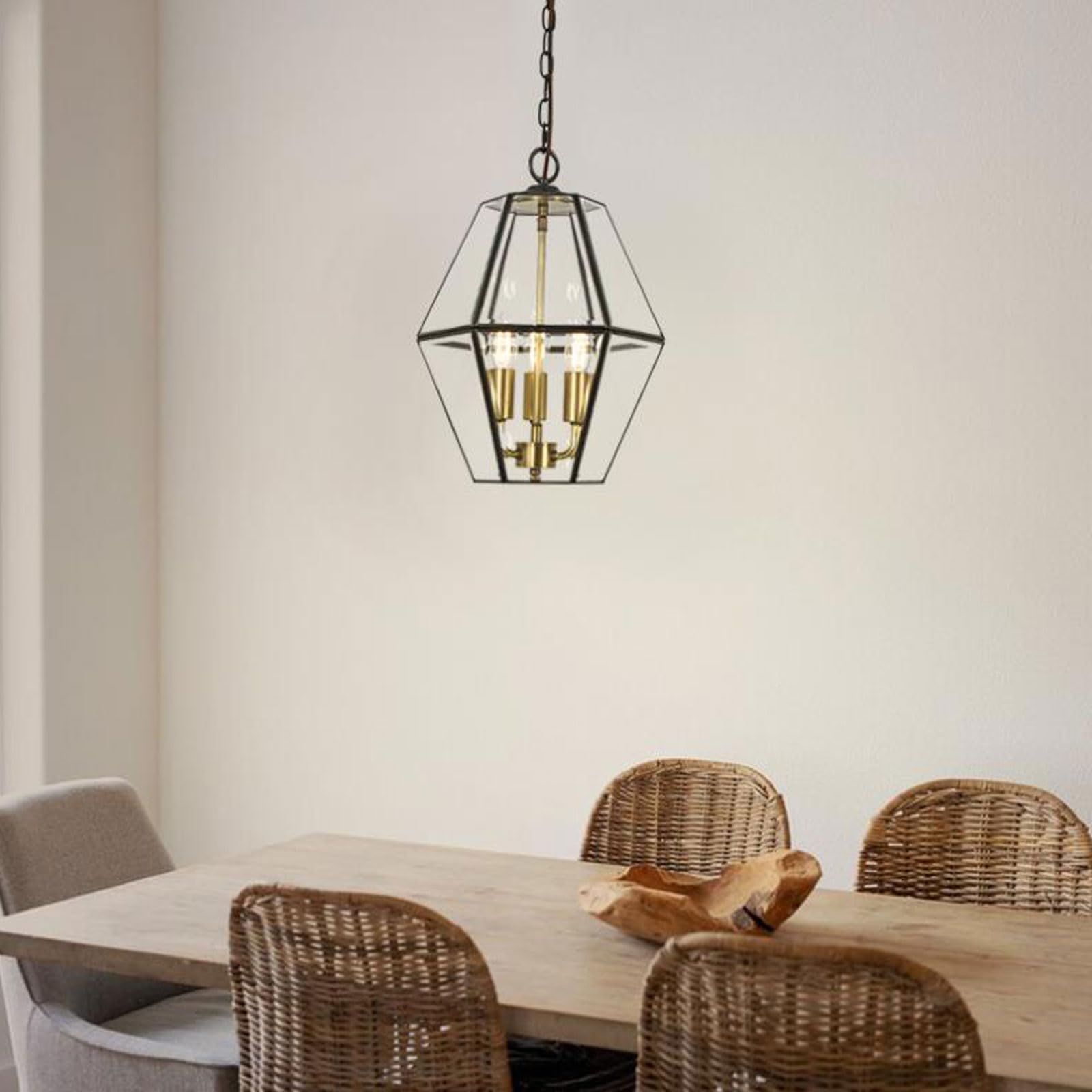 Amerykański, prosty, retro, miedziany żyrandol LED, klosz szklany, regulowana wysokość | Nadaje się do restauracji, sypialni, schodów, ganku, baru, kawiarni, oprawa oświetleniowa