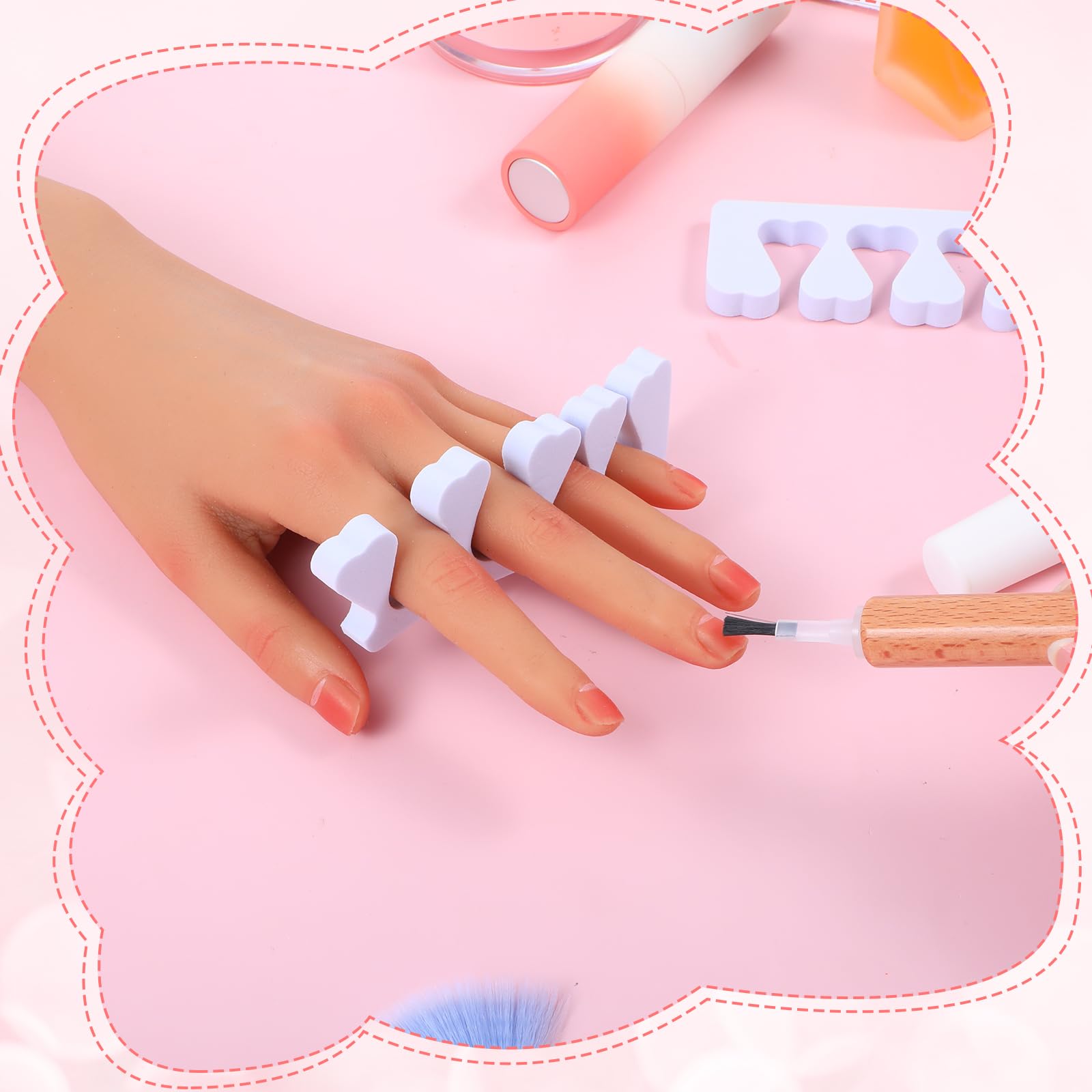 300 separadores de dedos para esmalte de uñas, separador de dedos a granel, pedicura, pie correcto para hombres y mujeres, esmalte de uñas, suministros de pedicura cómodos y suaves (blanco)