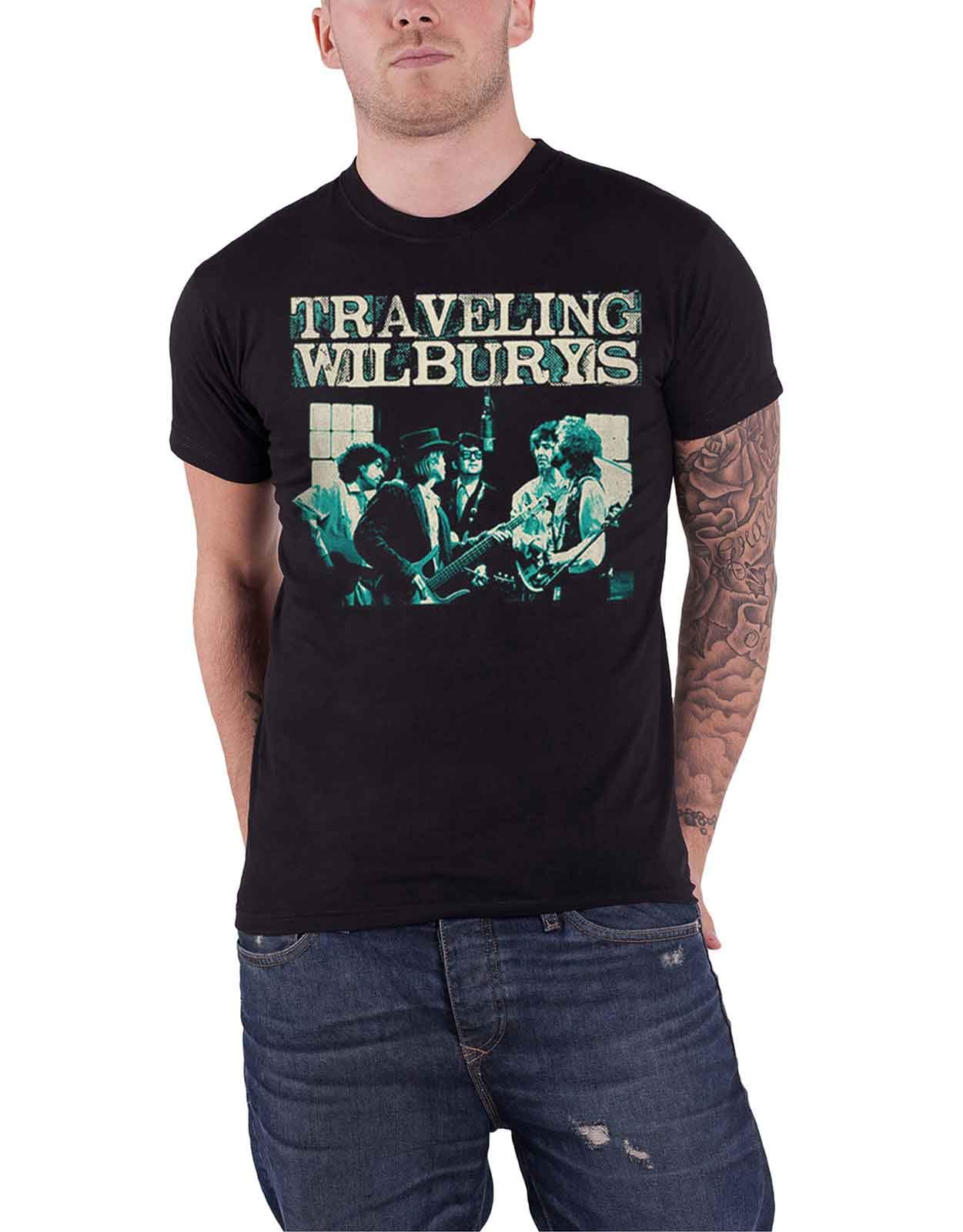 The Traveling Wilburys T Shirt Performing Band Logo Official Mens Black
