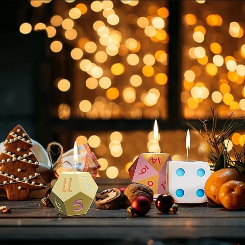 Miniatura 8 de Moldes de dados de resina, 4 estilos de moldes de dados poliédricos con molde de dados de silicona, filete cuadrado triangular, herramienta hecha a