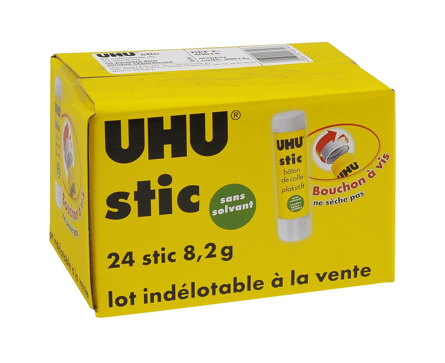 UHU Stic standard, colla per bambini, sicura da usare per i lavoretti, adatta per la scuola, l'ufficio, l'università, 24 x 8.2g