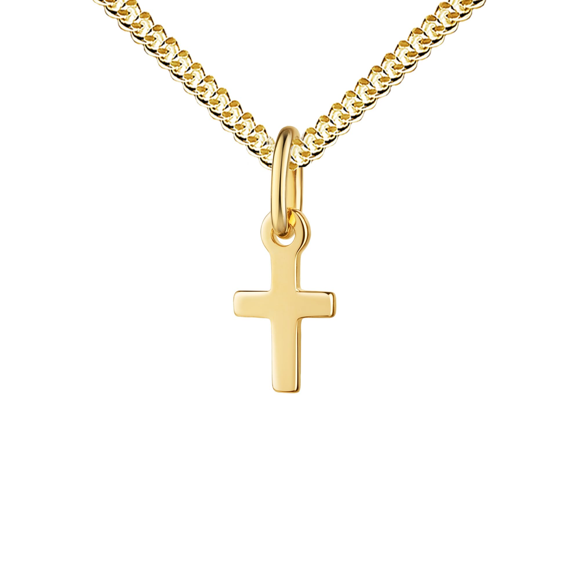 Taufkreuz 333 Gold Kreuzanhänger Goldkreuz für Damen und Kinder Kettenanhänger 8 Karat Gelbgold mit Kette oder ohne Kette wählbar