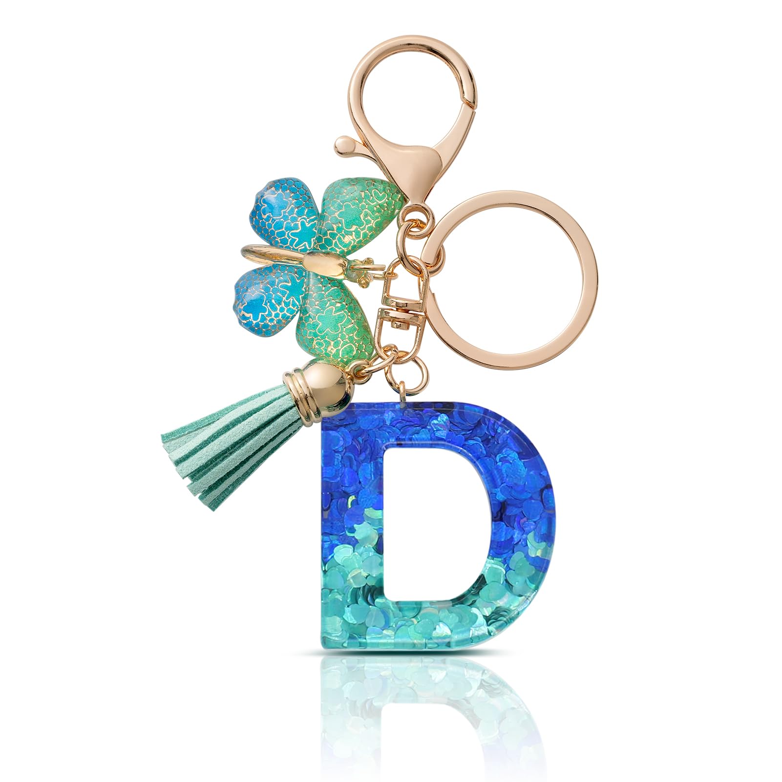 CHUQING Schlüsselanhänger Buchstabe Mädchen Schlüsselanhänger mit Anfangsbuchstaben Schmetterling Keychain Letter Geschenke für Frauen Damen