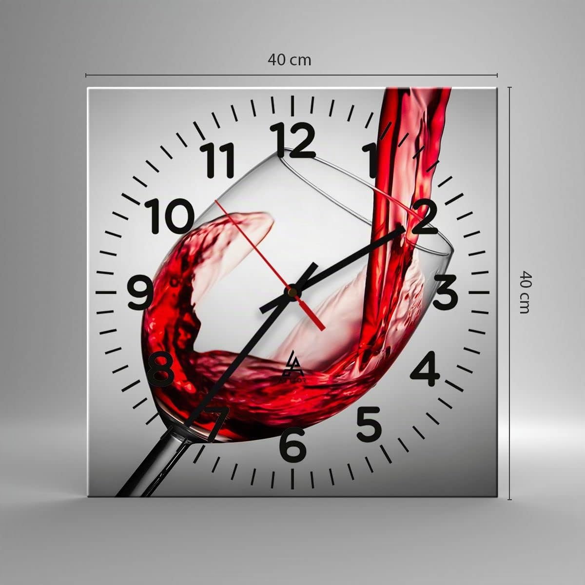 ARTTOR Moderno Reloj de Vidrio 40x40cm Cuadrado Decorativo Cocina - 2258
