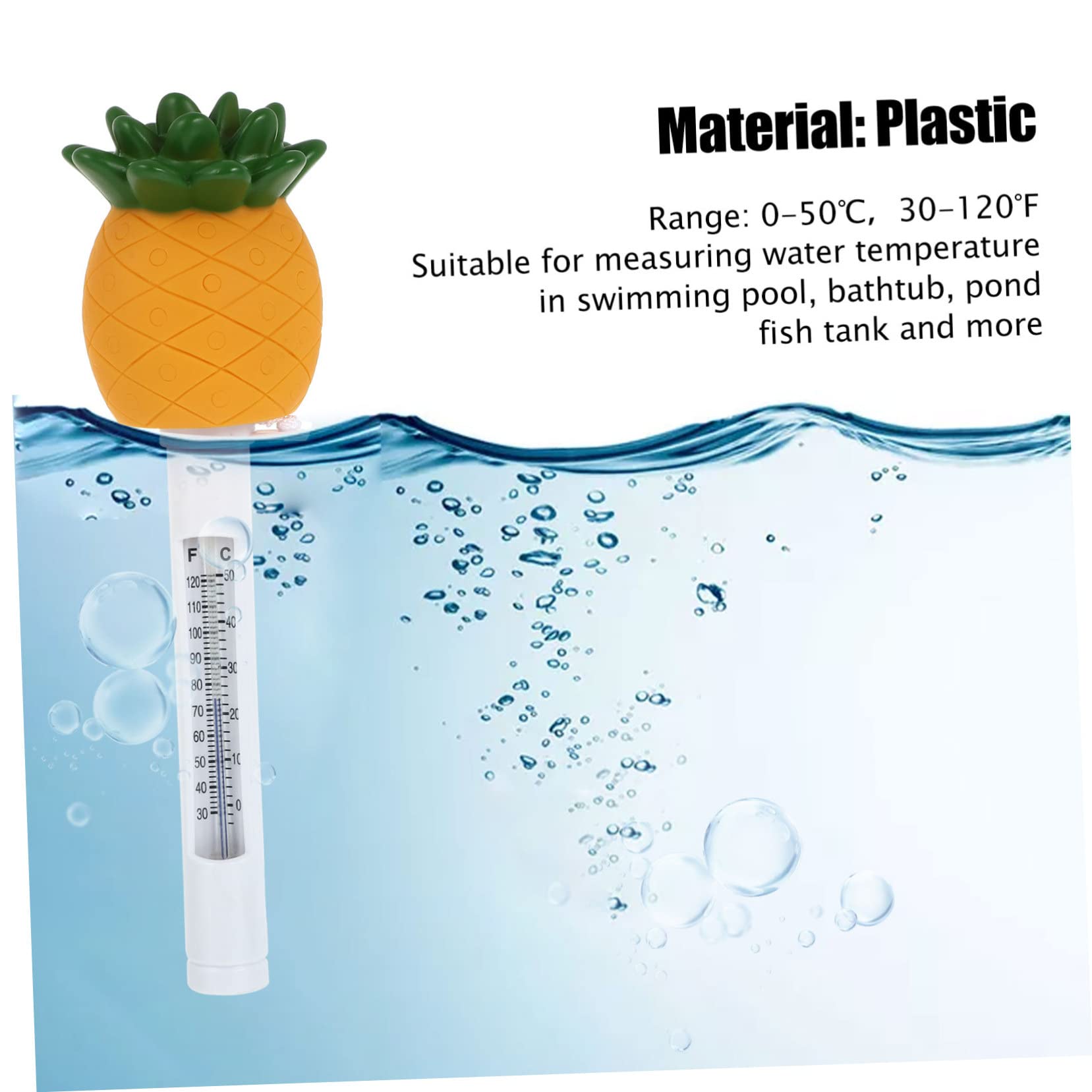 Yardwe 2 Pièces Thermomètre Jauge De Température Flottante Ananas Piscine En Forme D'ananas Piscines Extérieures Piscine Facile à Lire Bain Étang Plastique Oiseau De Flamme Dessin Animé