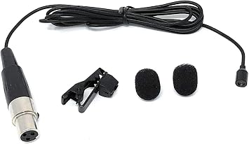 Black Lavalier Lapel Mic for AKG/Samson Wireless Bodypack Transmittes TA3F
