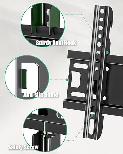 Miniatura 4 de Soporte fijo de pared para televisores de pantalla plana de 14 a 43 pulgadas, soporte de montaje de TV de perfil bajo que soporta 55 libras, soporte