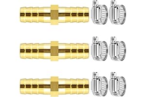 Da by 3 pcs 3/8"(10mm) Barb Splicer Mender Hose Brass Barb Fitting