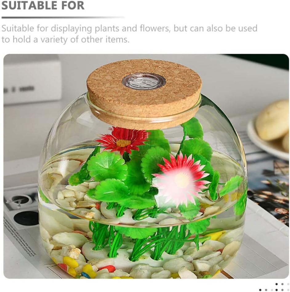 PATKAW ガラステラリウムジャー容器 多肉植物テラリウム エコロジカルボトル コルク蓋付き 多肉植物シダ苔 空気植物のディスプレ
