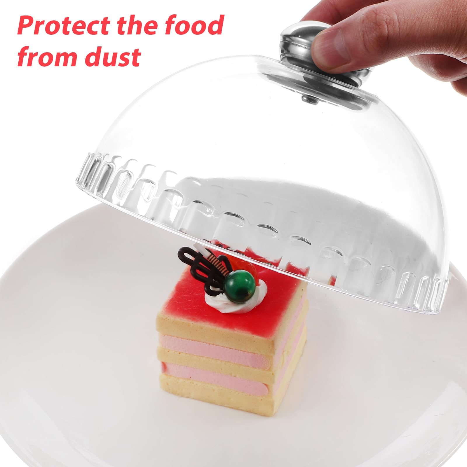 Alipis Lot de 2 présentoirs à gâteaux en plastique transparent avec couvercle en forme de dôme, présentoir à gâteau décoratif pour cuisine, dessert, tarte, fromage, fête d'anniversaire