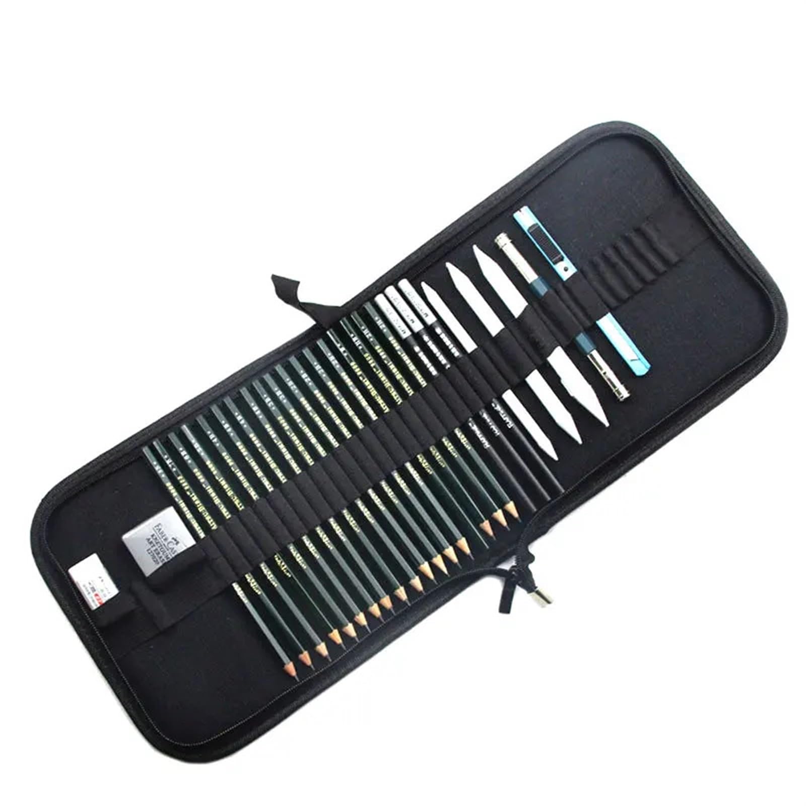 Astuccio Grande Custodia for archiviazione artistica di grande capacità | Astuccio pieghevole in tela di piombo con 36/48/72/120 fori(Black 72 holes)