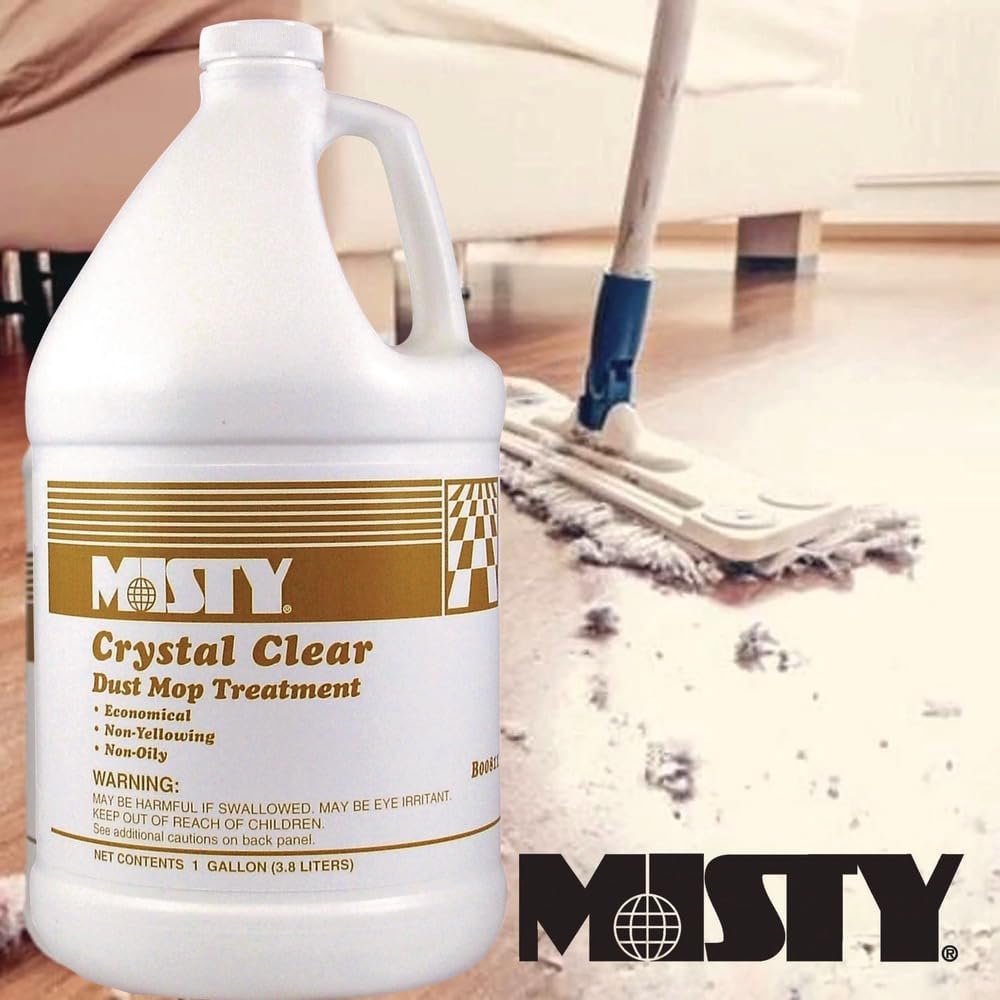 MISTY 1003411EA Crystal Clear Dust Mop Treatment, Slightly Fruity Scent, 1 gal Bottle