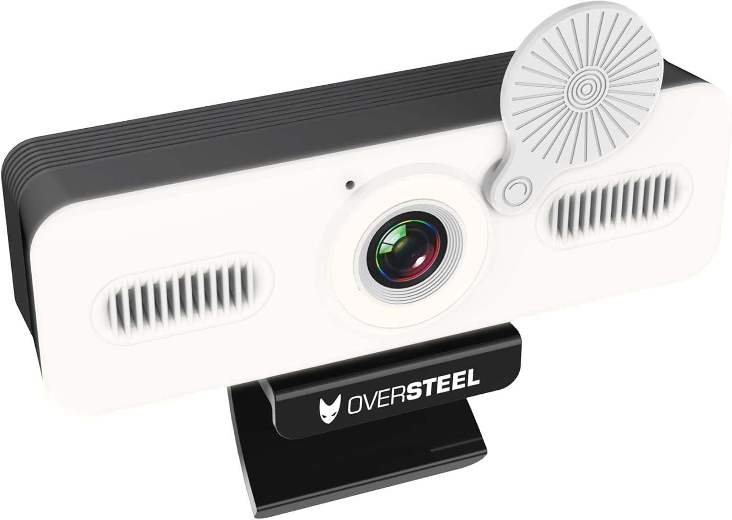 Oversteel - Bulat Webcam 1080P Full HD z mikrofonem i pierścieniem świetlnym, 60 klatek na sekundę, USB 2.0, rozmowy wideo, nagrywanie, konferencje, PC/Mac/Notebook/Tablet/Chromebook