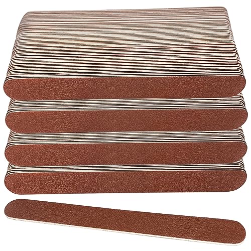 100 limas de uñas de madera, lima de uñas de 7 pulgadas para uñas naturales, juego de herramientas de manicura, lima de uñas desechable para el hogar, salón de belleza, color marrón