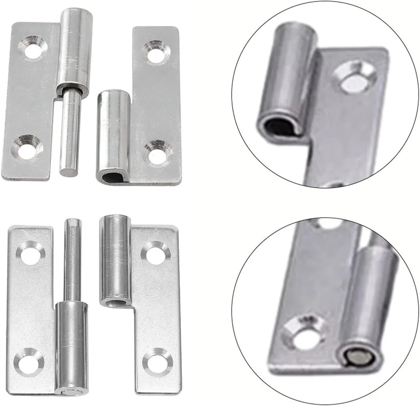 Detachable Hinge Slip Joint Flag Lift Off Door Hinge Removable Hinge for Cabinet Wardrobe Stainless Steel Furniture Hardware(40x30x1.5 Left)