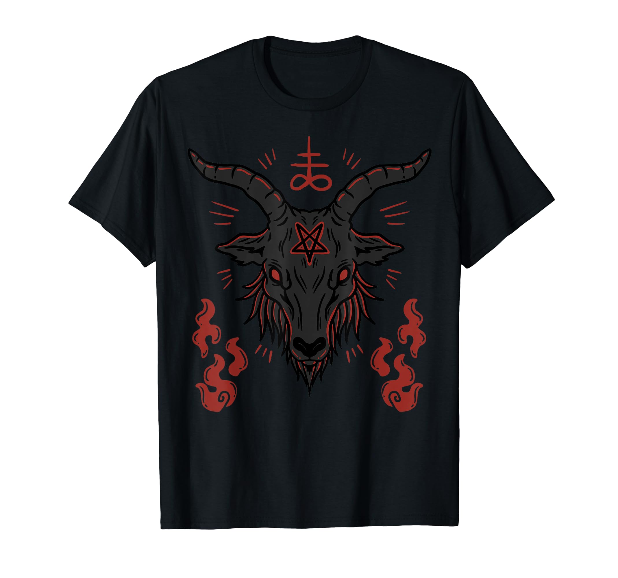Sigil Baphomet XQHFKNT Occult Satanic Goat DesignsBaphomet Occult Lucifer Sigil Goat Satanic T-Shirt