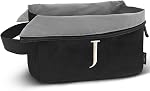 A-Z BAG Lightweight Toiletry Bag, Water-Resistant Personalised Makeup Bags with Embroidery Initial, Birthday Gifts for Women Men (J, Black)