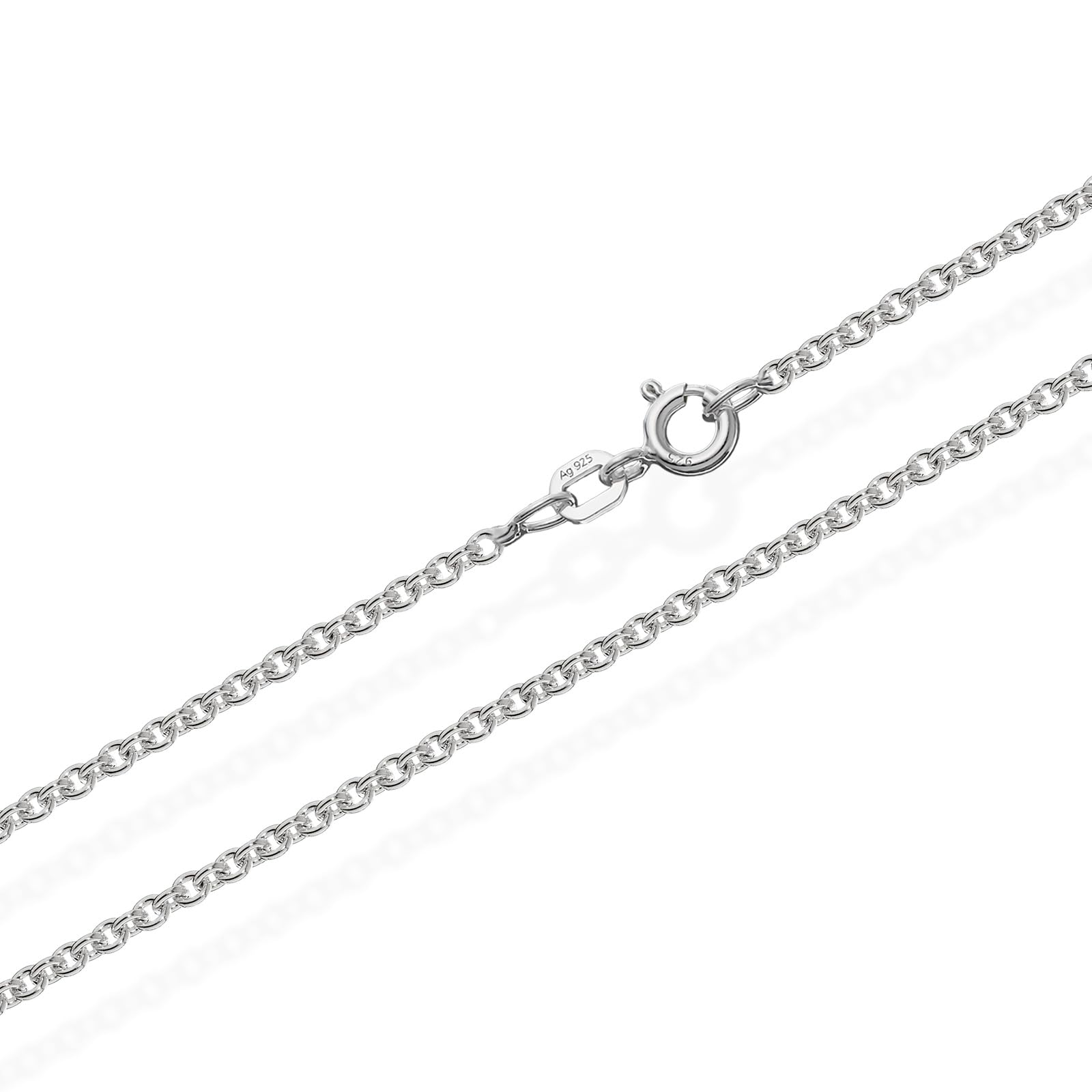 NKlaus Ankerkette rund massiv aus 925 Sterlingsilber, 2,40mm breit