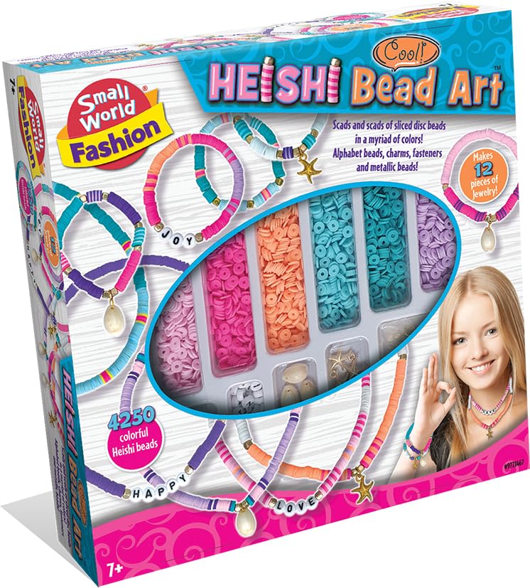 Small World Fashion DIY Bead Art Set, 4000 Heishi Beads, Makes 15 Pieces of Jewellery, Ages 7+, Multi-colour, Standard - Image 4