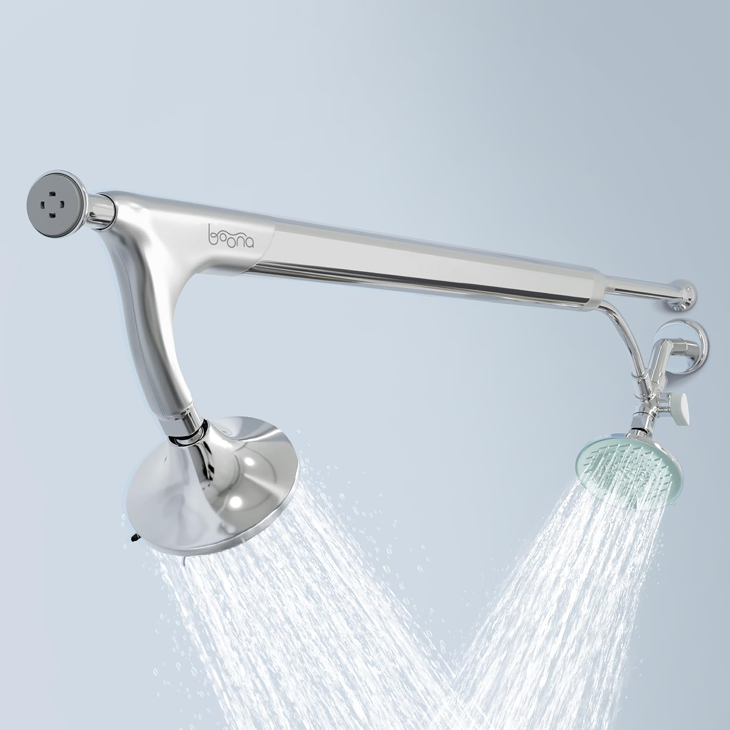 BOONA Original Tandem Shower as Seen on Shark Tank | Dual Shower Head for Couples | Spa-Like Water Pressure, Rainfall & Swedish Massage Settings | Easy Install, Midnight Black