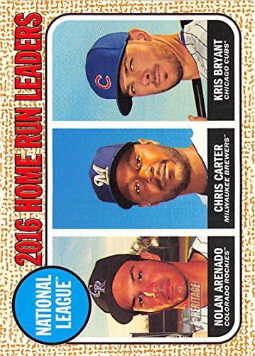 2017 Topps Heritage #5 Chris Carter/Nolan Arenado/Kris Bryant Milwaukee Brewers/Colorado Rockies/Chicago Cubs Official MLB Baseball Trading Card in Raw (NM or Better) Condition