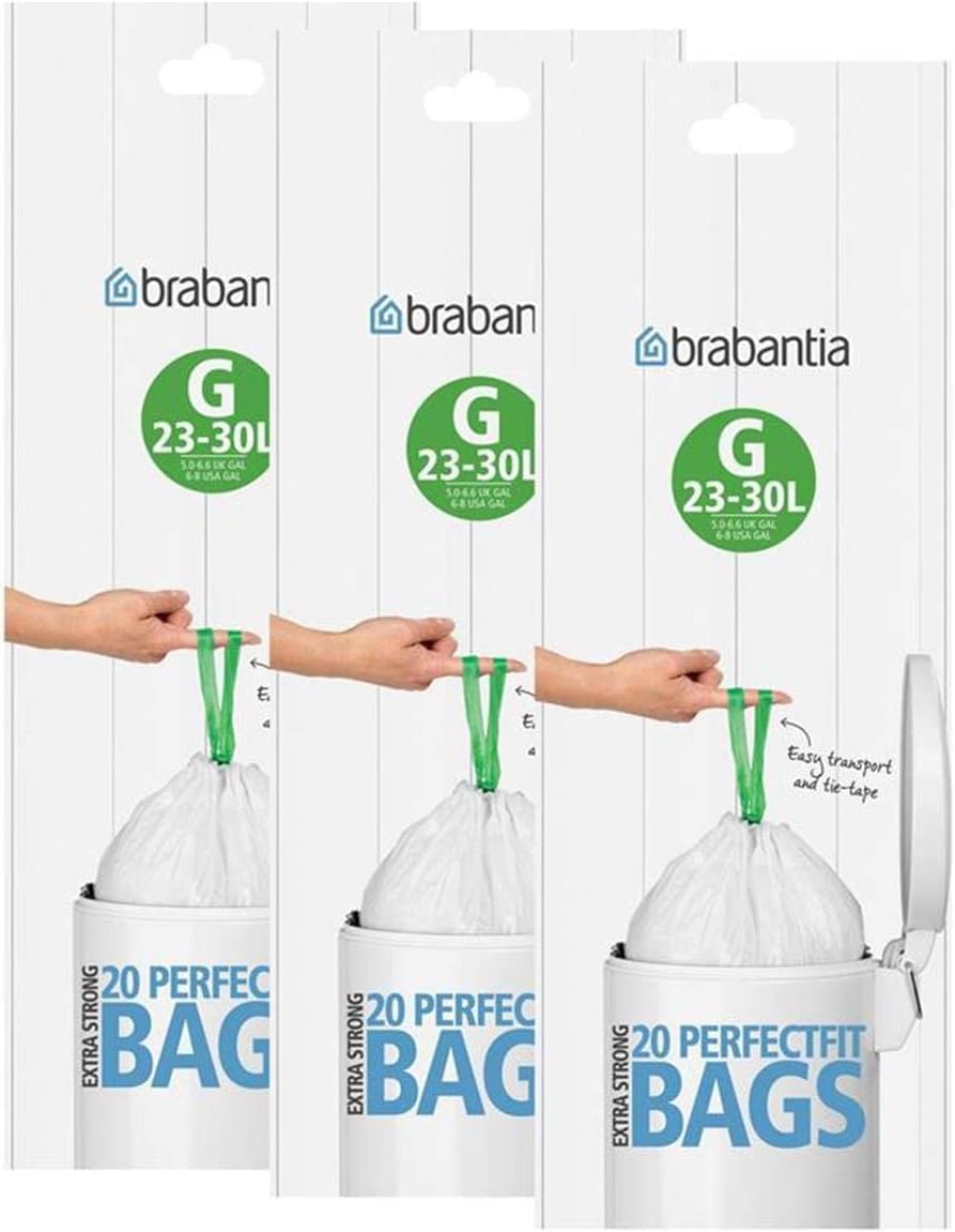 Brabantia Size G 30 Litre Bin Liners (20 Bags per Roll) 246265 Pack of