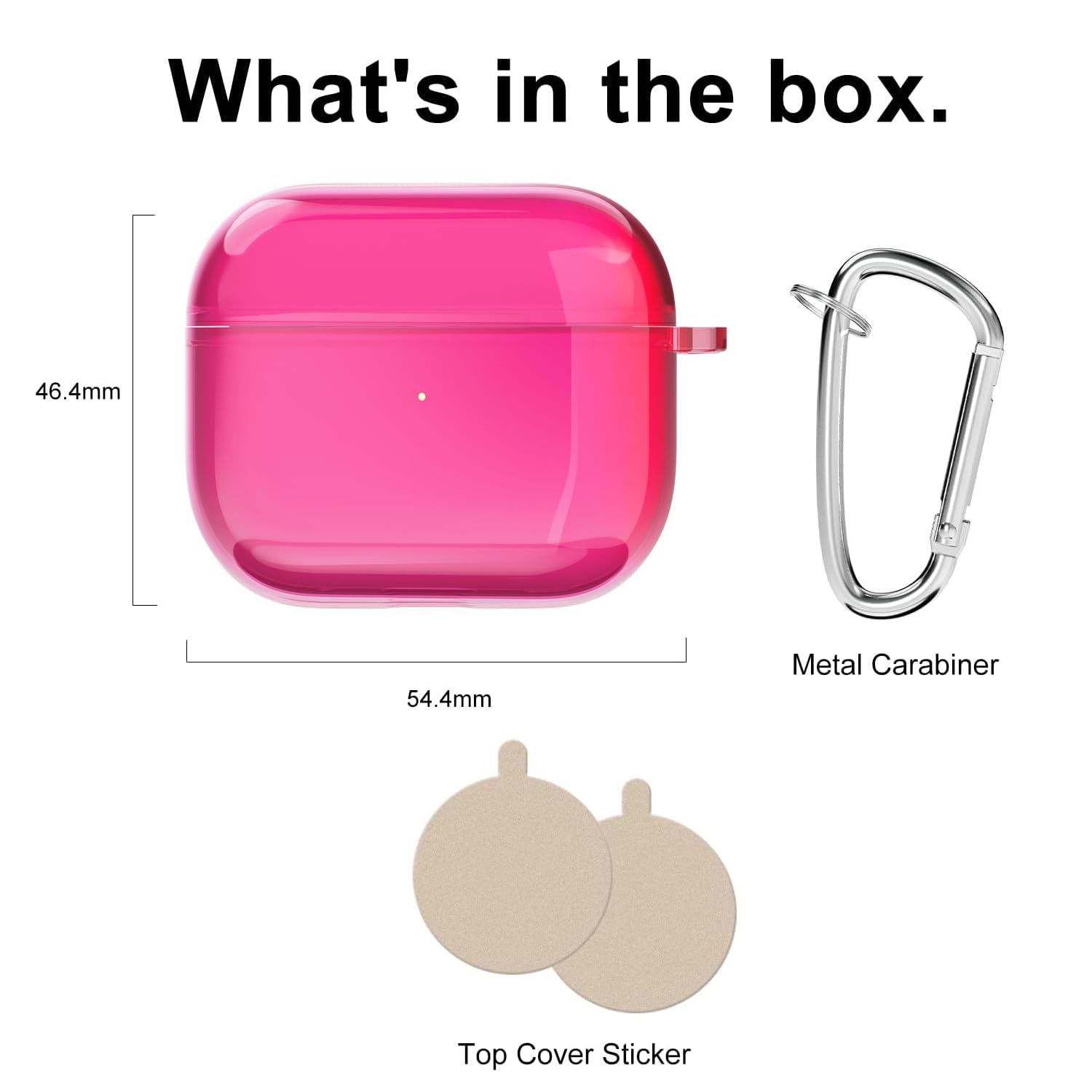 Svanove for Airpods 4 Case Clear Hard, Transparent Simple Cute Airpods 4th Generation Case with Keychain, Girly Y2k Aesthetic Trendy Airpods Cover Accessories for Women Girl, Neon Hot Pink — view 6
