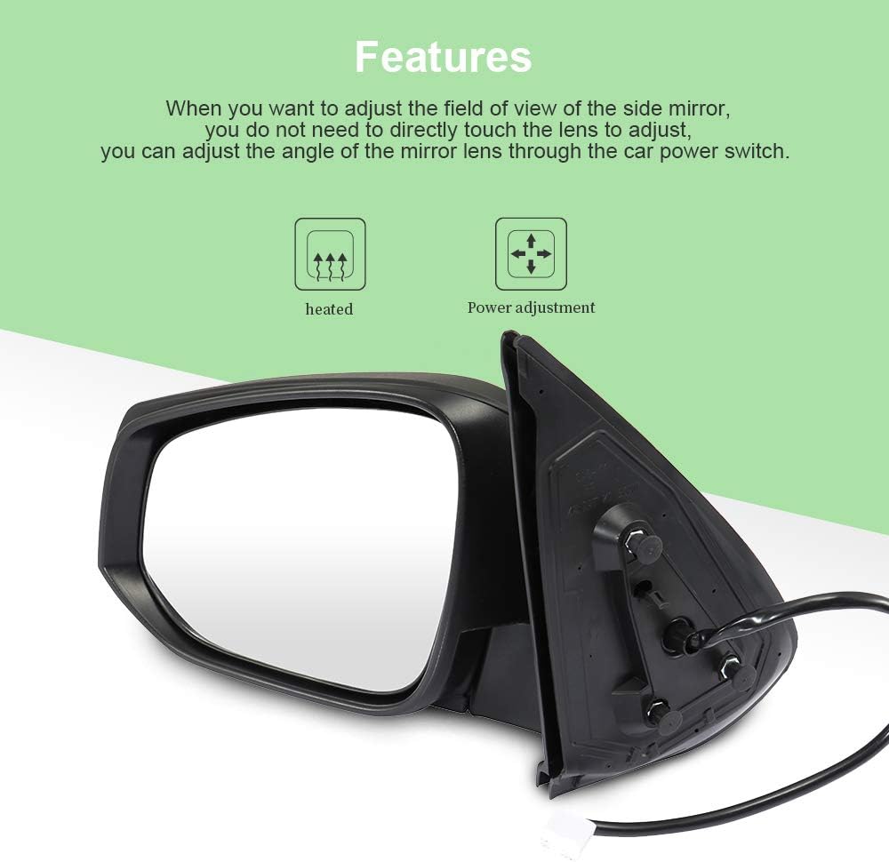 SCITOO Driver Side View Mirror Fit For Toyota For Tacoma 2016-2023 Manual Folding Heated Power Adjustment Black Left Outside Exterior Mirror TO1320356