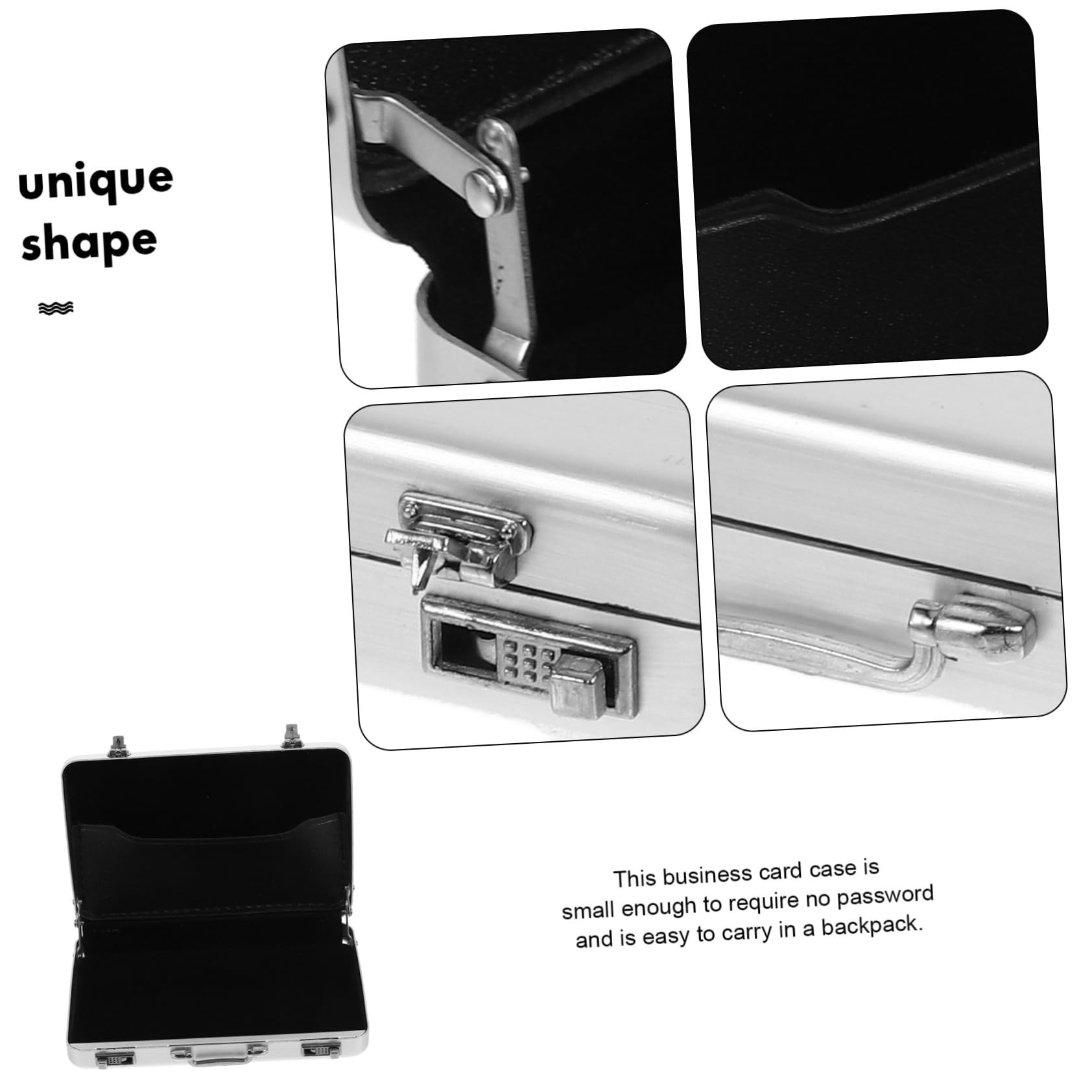 SHINEOFI 5 Cajas Para Guardar Tarjetas De Presentación Tarjetero Para Escritorio Organizador De Tarjetas De Crédito Tarjetero De Aleación De Aluminio Soporte Para Fotos De Mesa