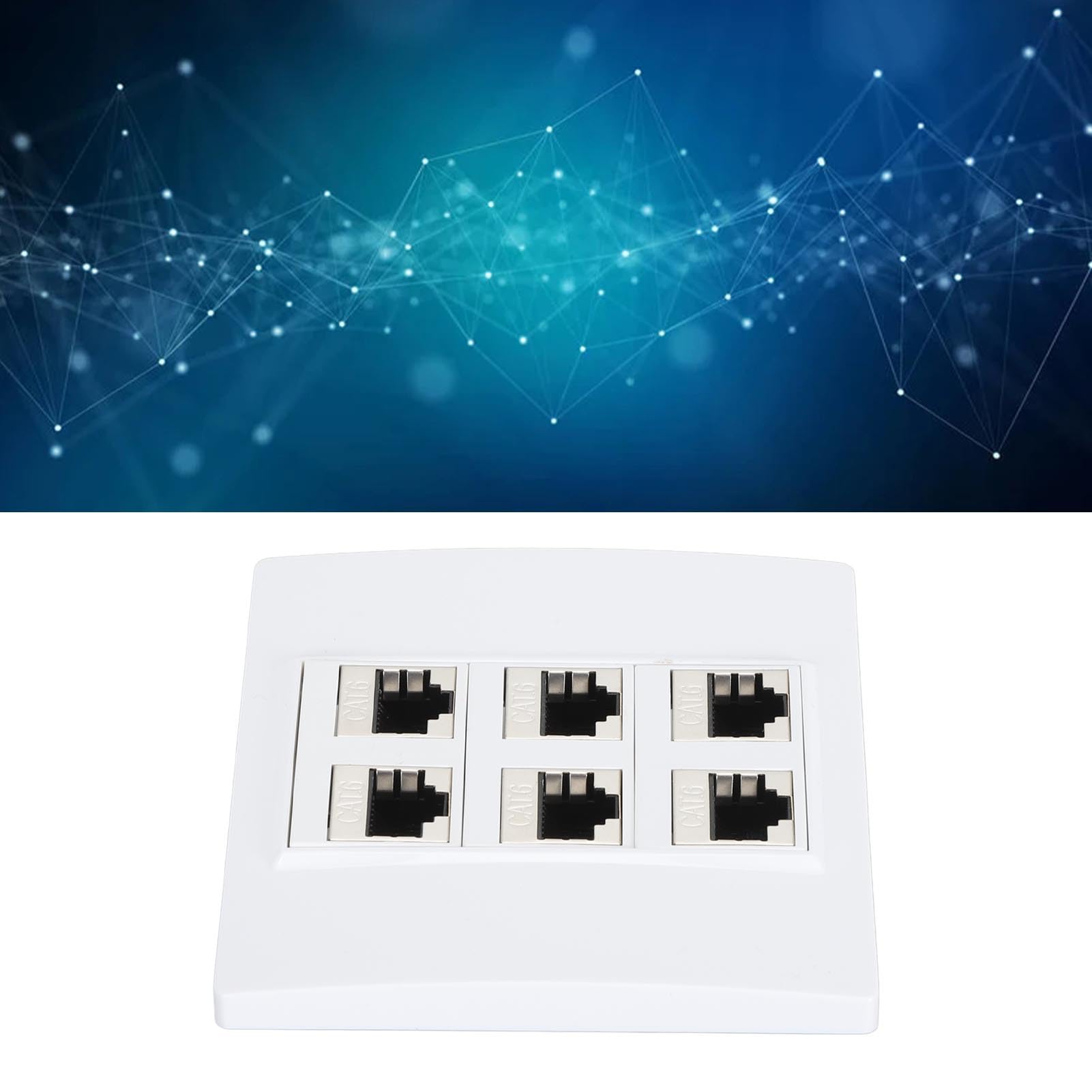 6 Port Ethernet Wall Plate, Cat 6 Female to Female Detachable Jack Wall Plate for Standard Outlet Boxes Avoid Clutter - Image 4