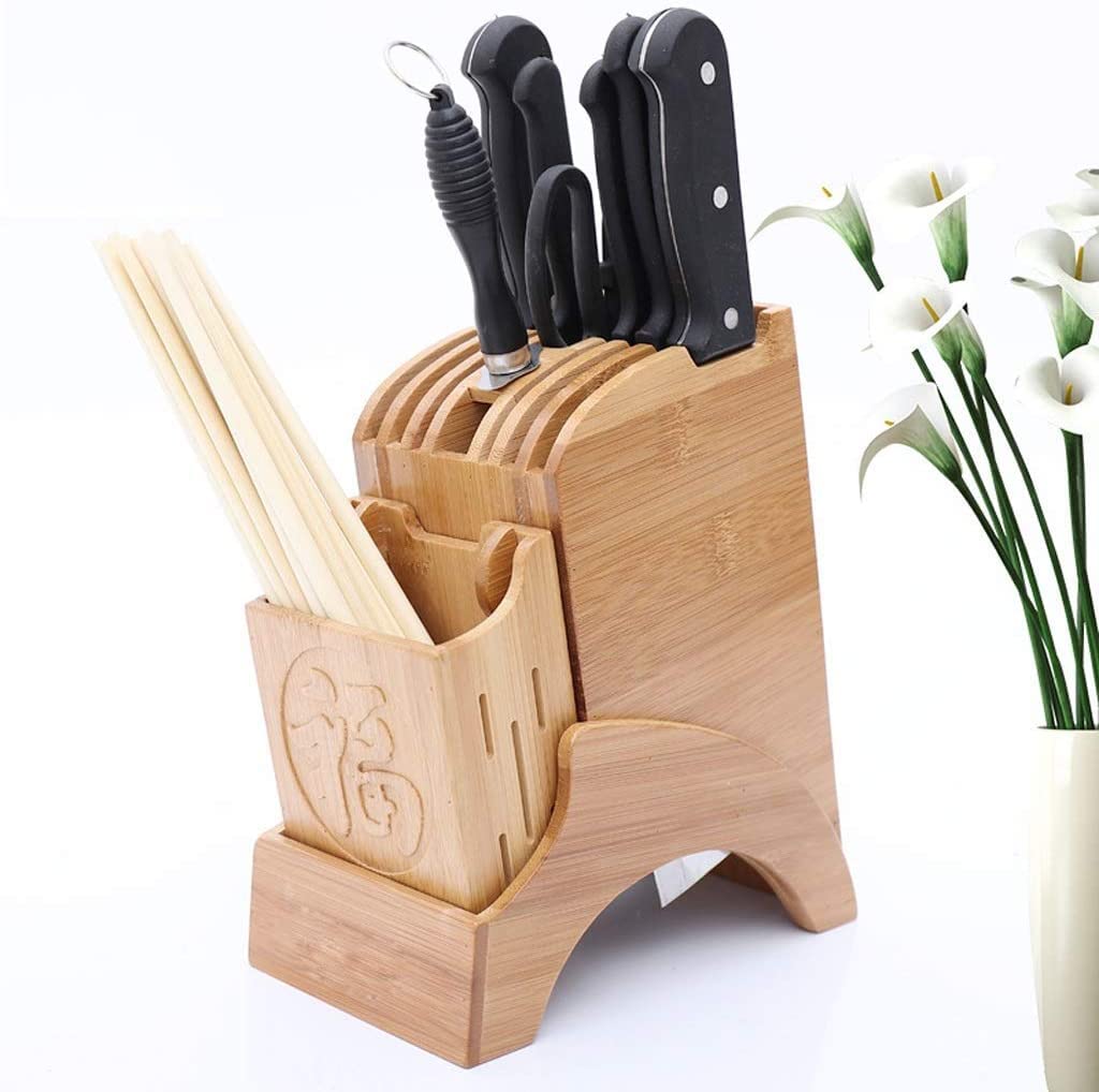 Bloque Cuchillos Cocina Soporte for Cuchillos De Cocina, Estante De Almacenamiento De Cuchillos De Chef De Madera, Bloque De Cuchillos De Bambú, Herramientas De Vajilla
