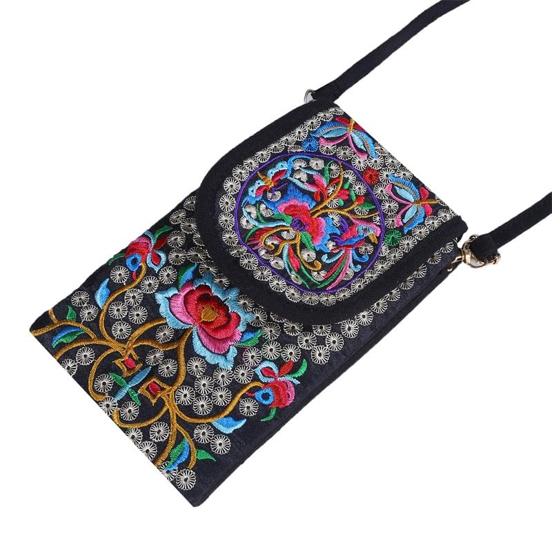 Lady Cell Phone Bag Crossbody Shoulder Wallet Purse Handbag Pouch Ethnic Embroidered Flip Canvas2