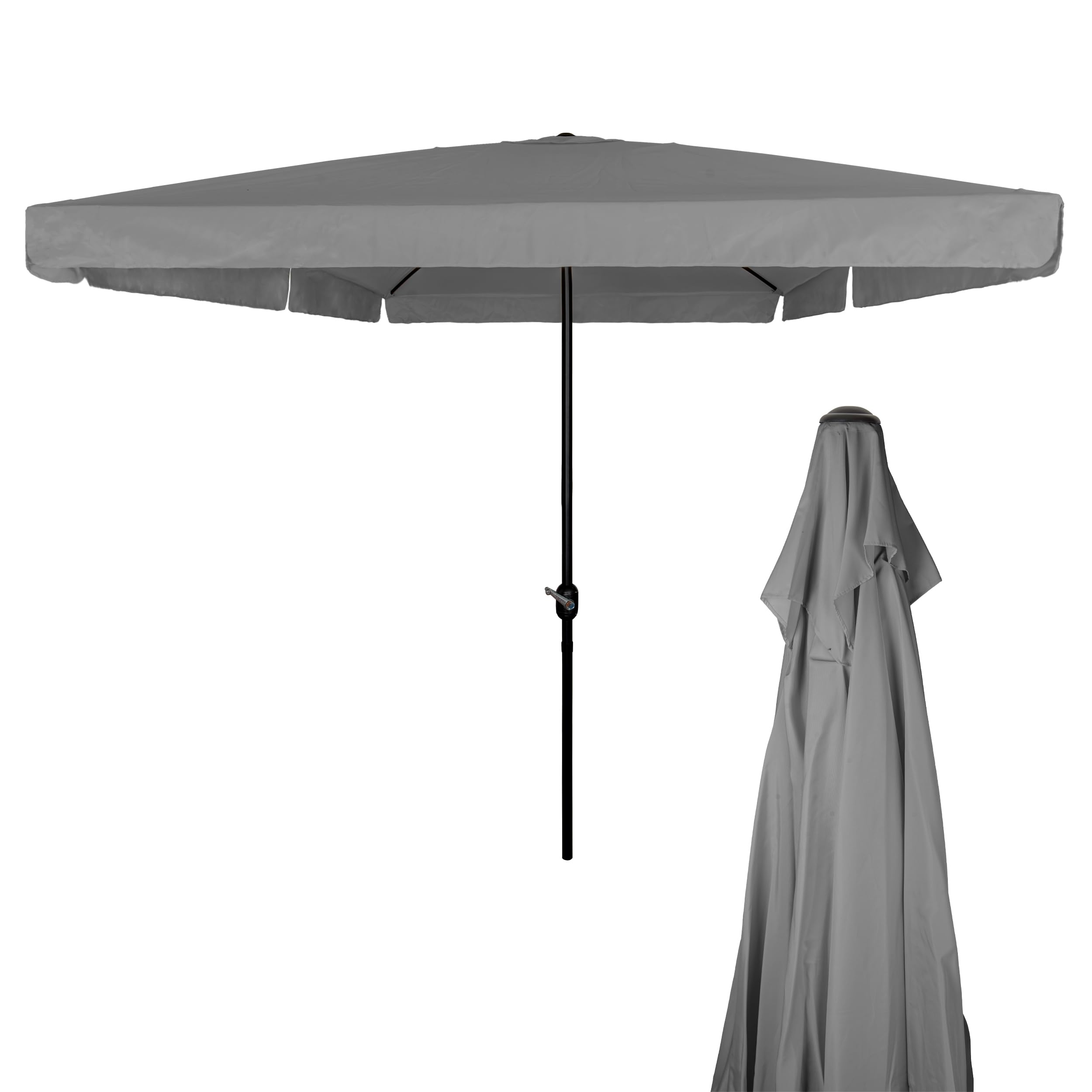BESCH Sombrilla Parasol Grande con Manivela para Jardin Terraza Patio Exterior Tubo de Acero - Paragua Grande Protección UV UPF 50+