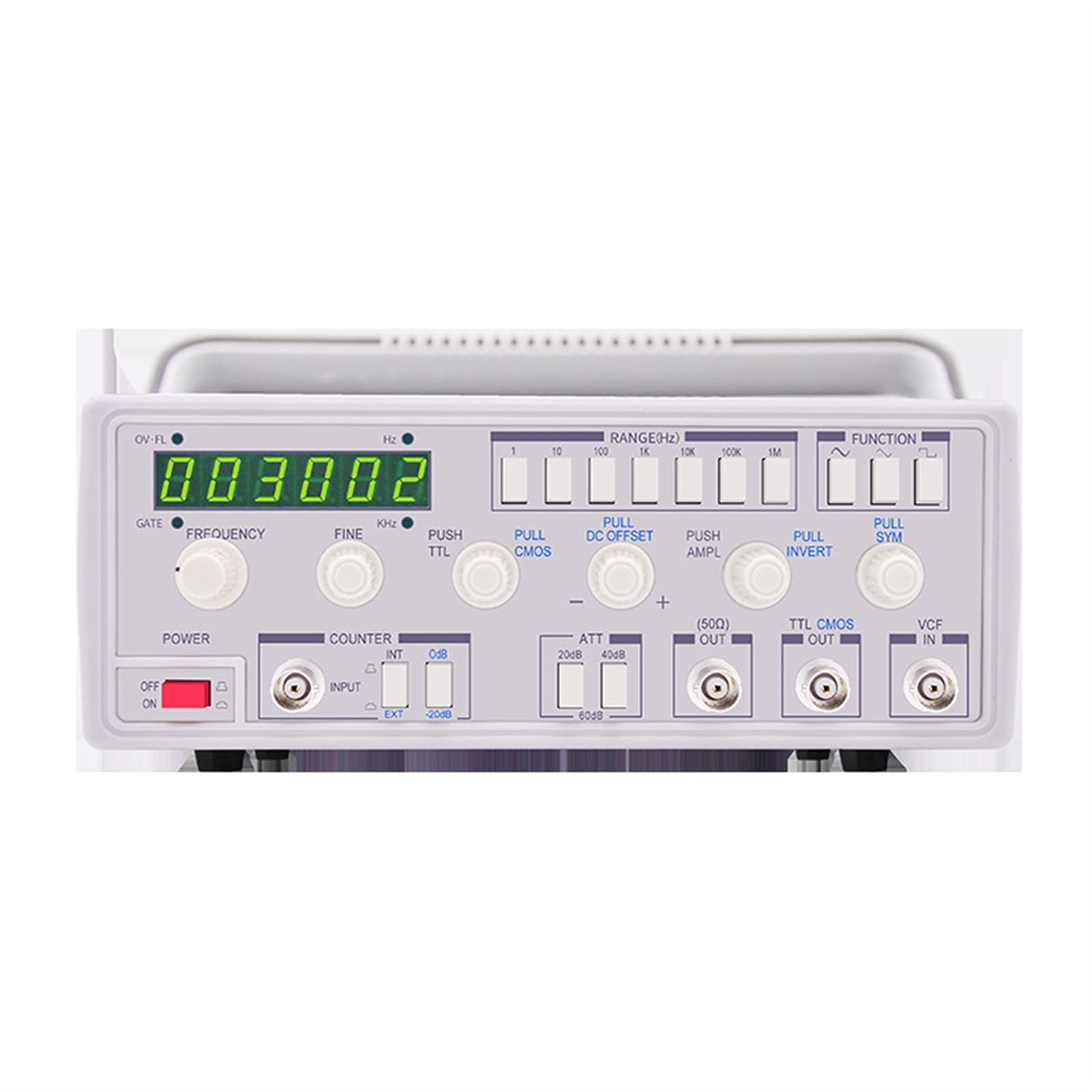 0.1h.z -2mh.z generador de función, generador de funciones de alta frecuencia con contador de frecuencia m.F.G3002