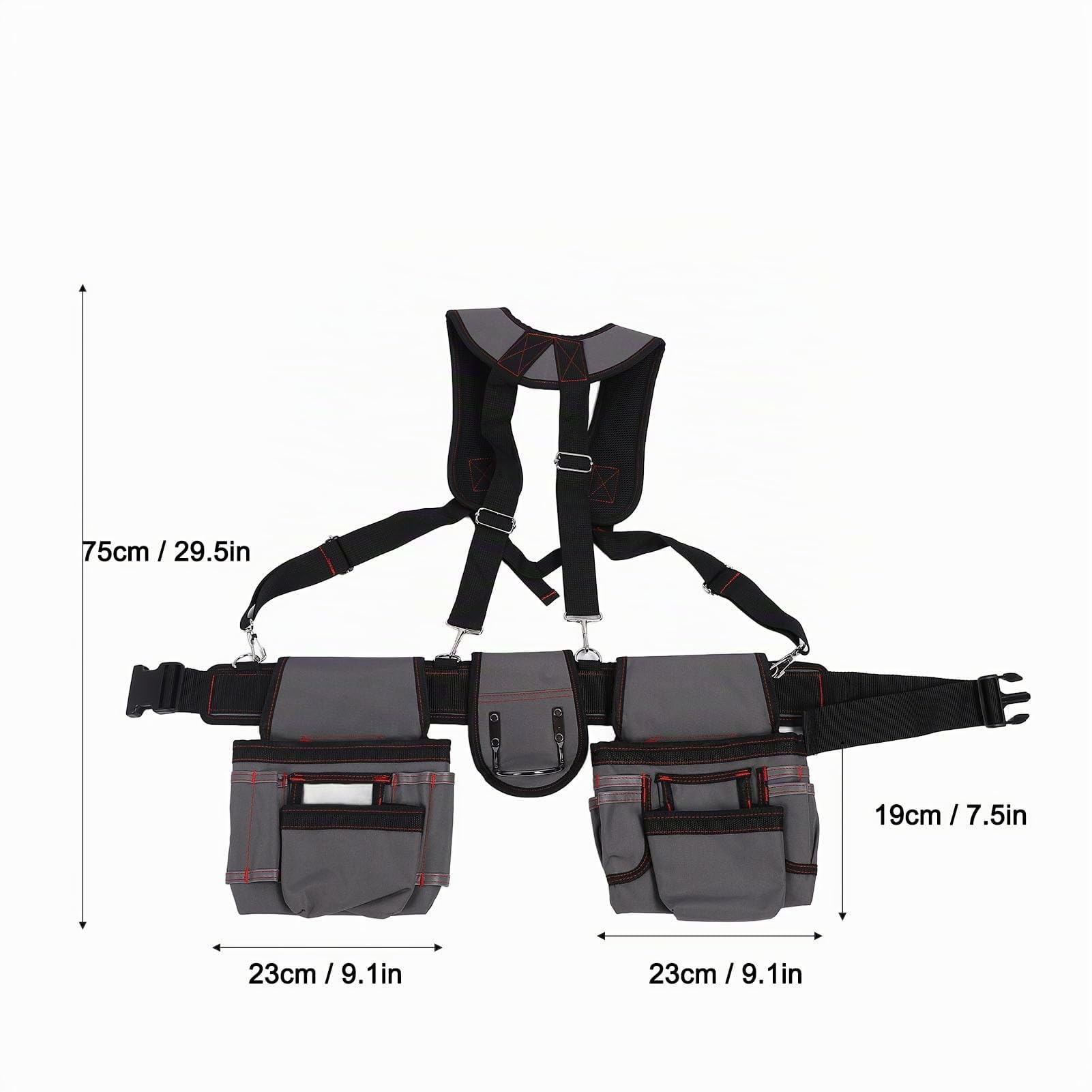 Cinturón de Herramientas para Hombre, Cinturón de Artesano, Bolsa de Herramientas Magnética para Hombre, Bolsa de Herramientas Extraíble y Ajustable para Electricistas, Carpinteros