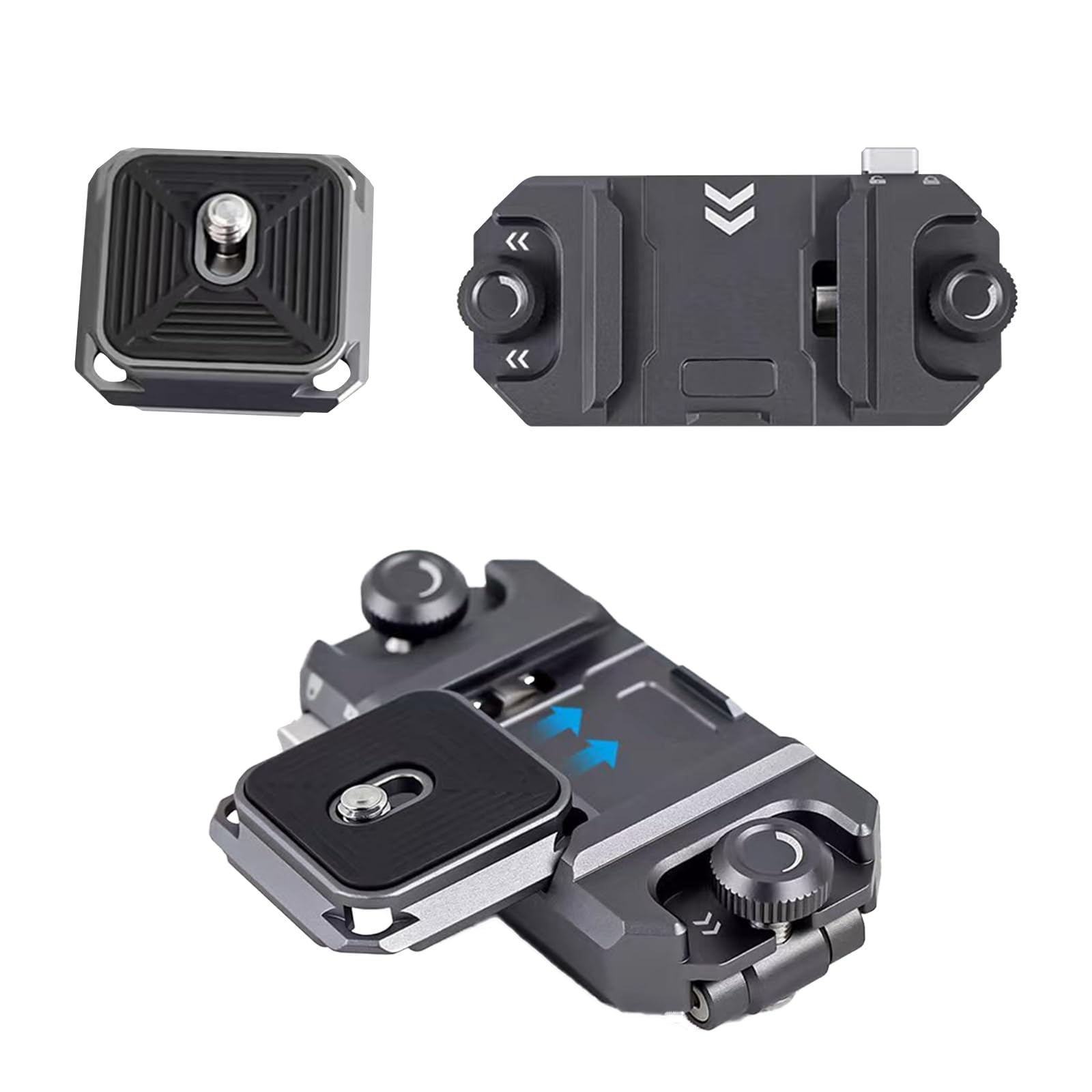 Clip de Cámara para Mochila, Sistema de Liberación Rápida, Soporte en la Correa para el Hombro o Cinturón, Compatible con Hero 12, 11, 10, Insta360 X4, X3 Ace Pro, DSLR, Cámaras de Acción