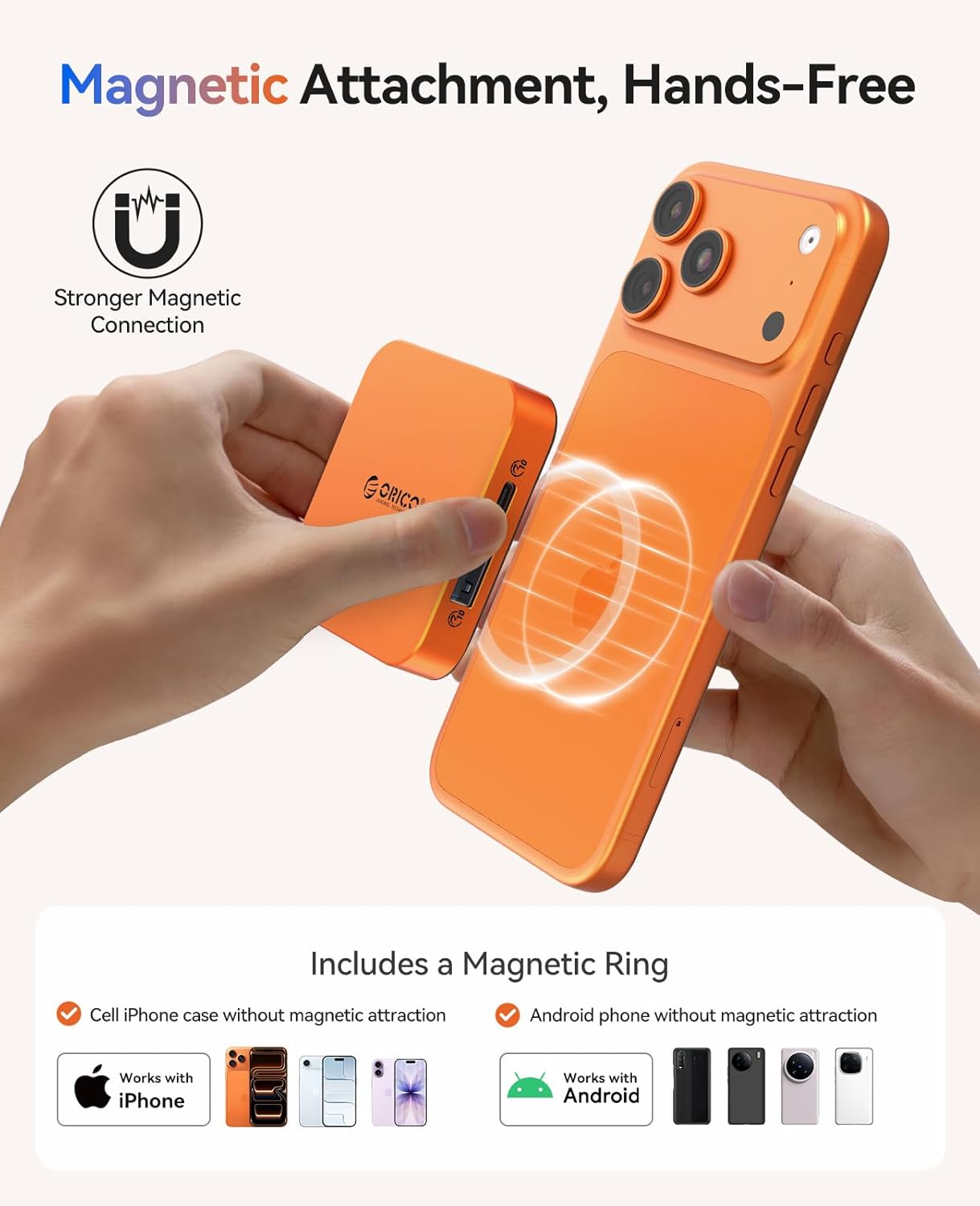 Magnetic attachment to iPhone