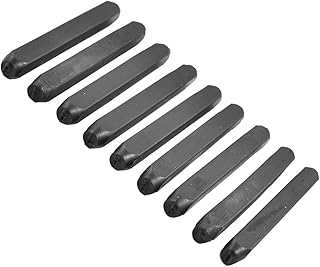 Aexit 9 Pcs Chisels 3mm 0 to 8 Arabic Number Steel Punch Stamping Wood Chisels Stamps Set