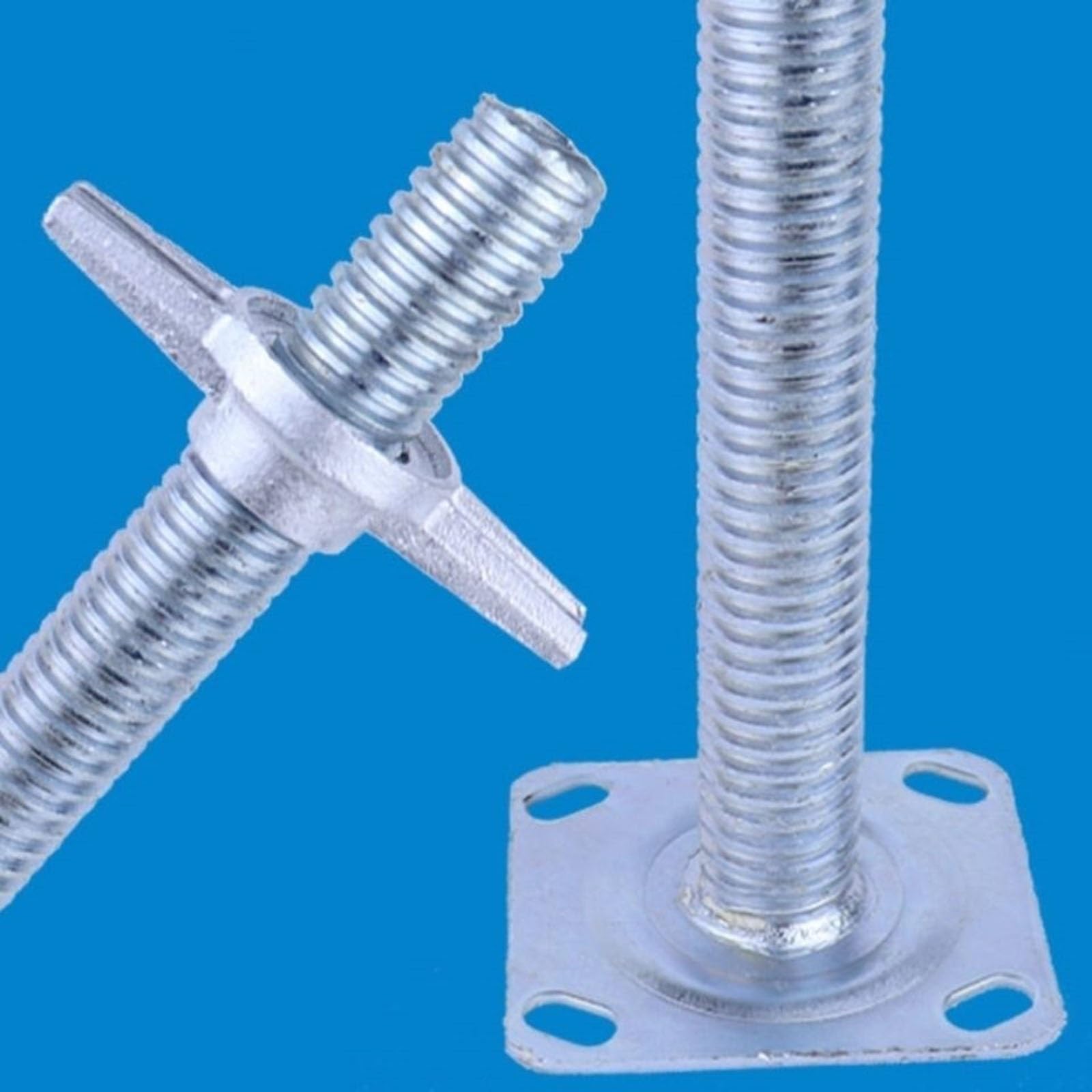 Ponteggio Extra Lungo con Gambe Regolabili, Martinetto A Vite in Acciaio da 300 Mm for Piattaforme Aeree E Supporti, Confezione da 4